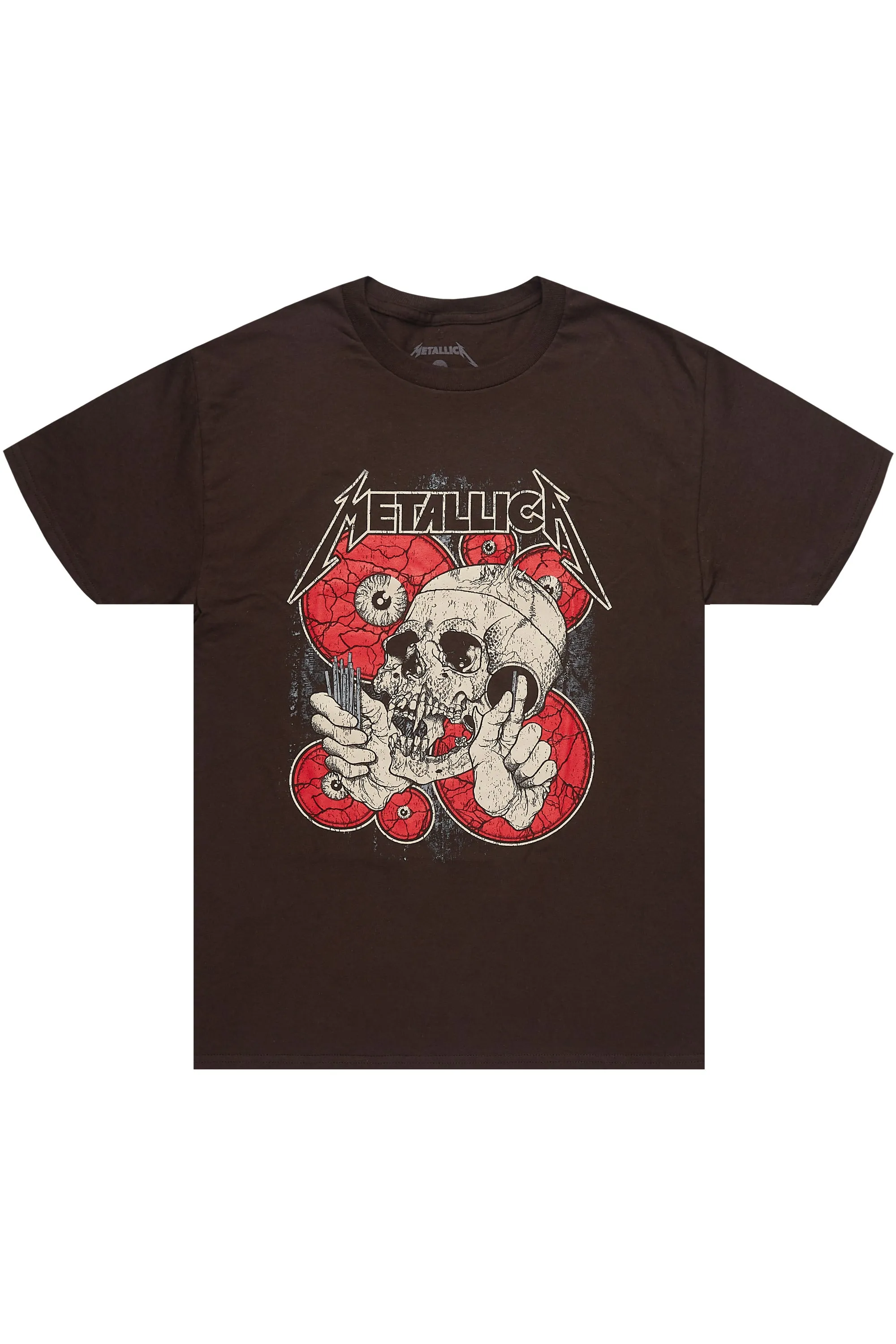 Metallica Skulls Brown/Red Graphic T-Shirt sold by Rockstar Original