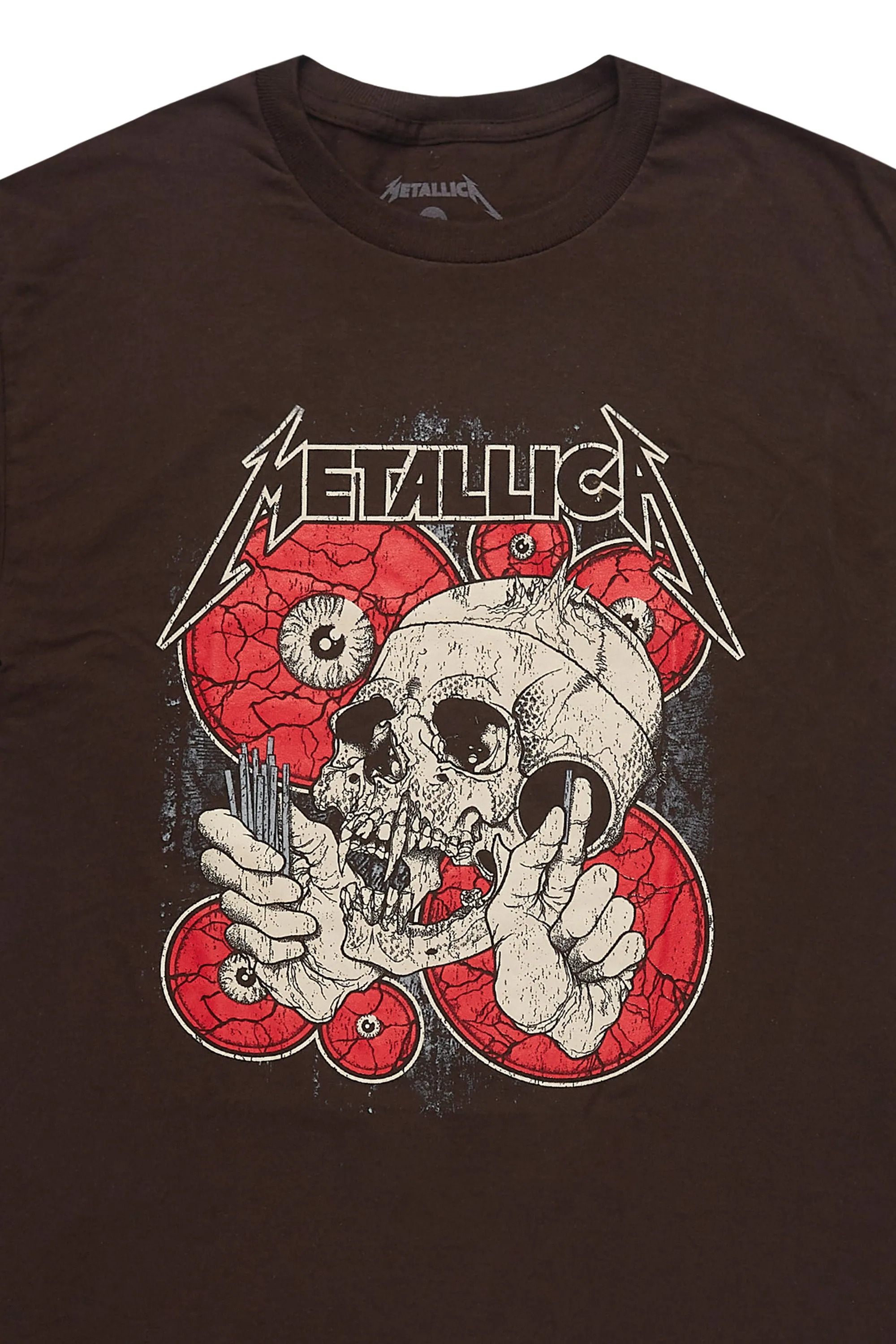 Metallica Skulls Brown/Red Graphic T-Shirt sold by Rockstar Original product image thumbnail 2