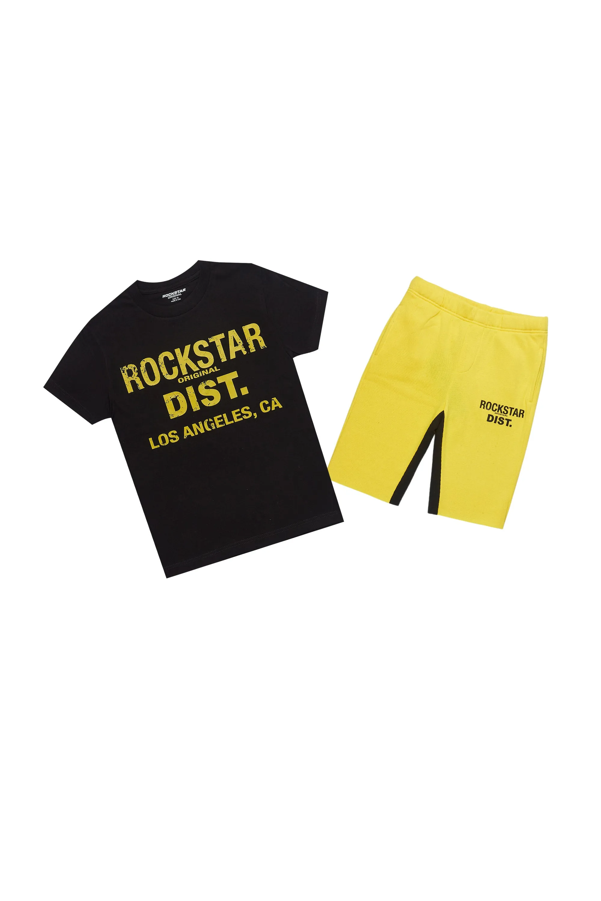 Boys Lake Black/Yellow T-Shirt/Yellow Short Set sold by Rockstar Original