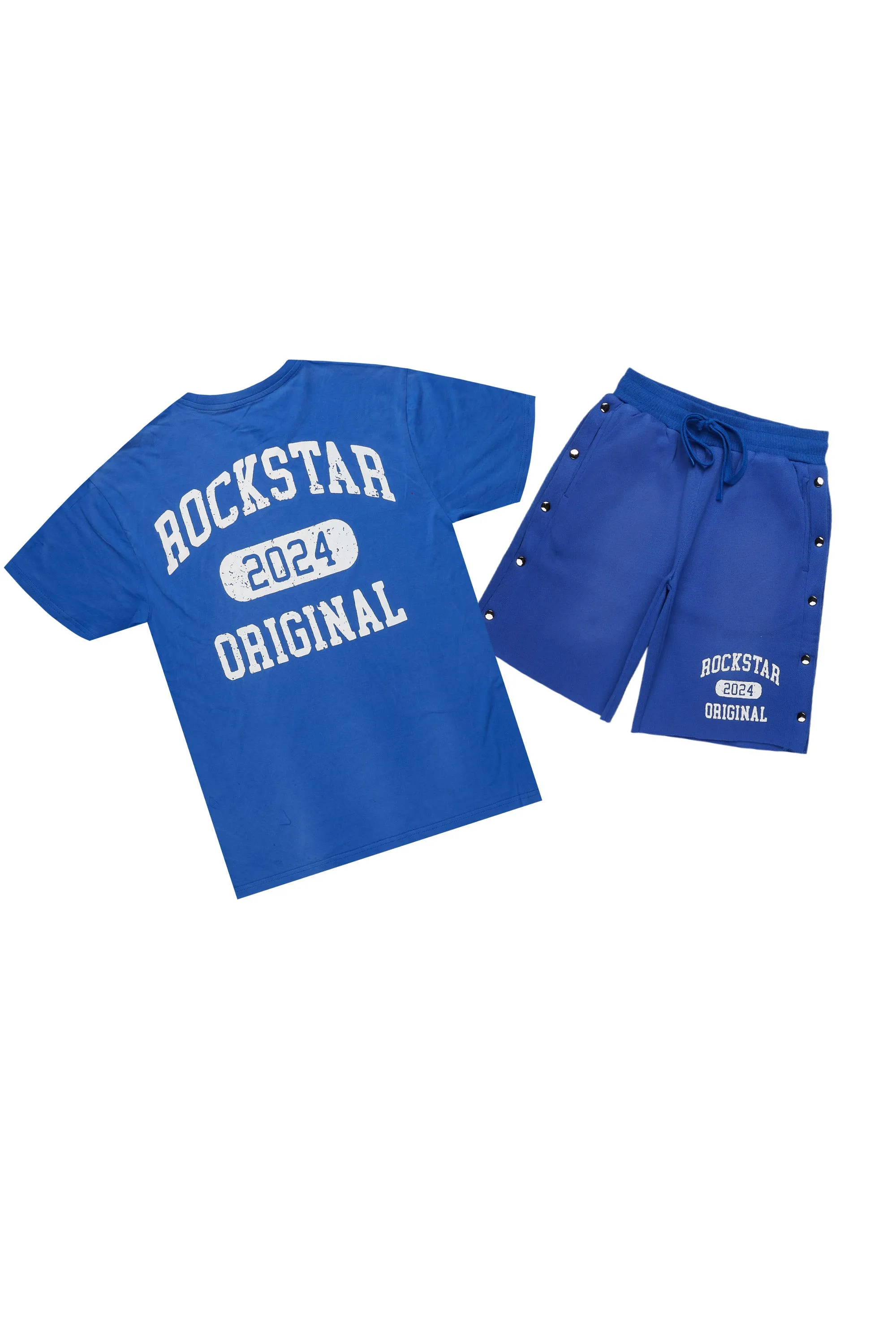 Lionela Royal Blue T-Shirt Snap Short Set sold by Rockstar Original product image thumbnail 2