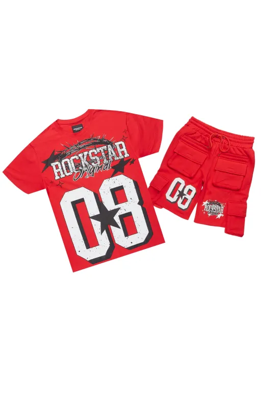 AllStar Red/White T-Shirt Cargo Short Set sold by Rockstar Original