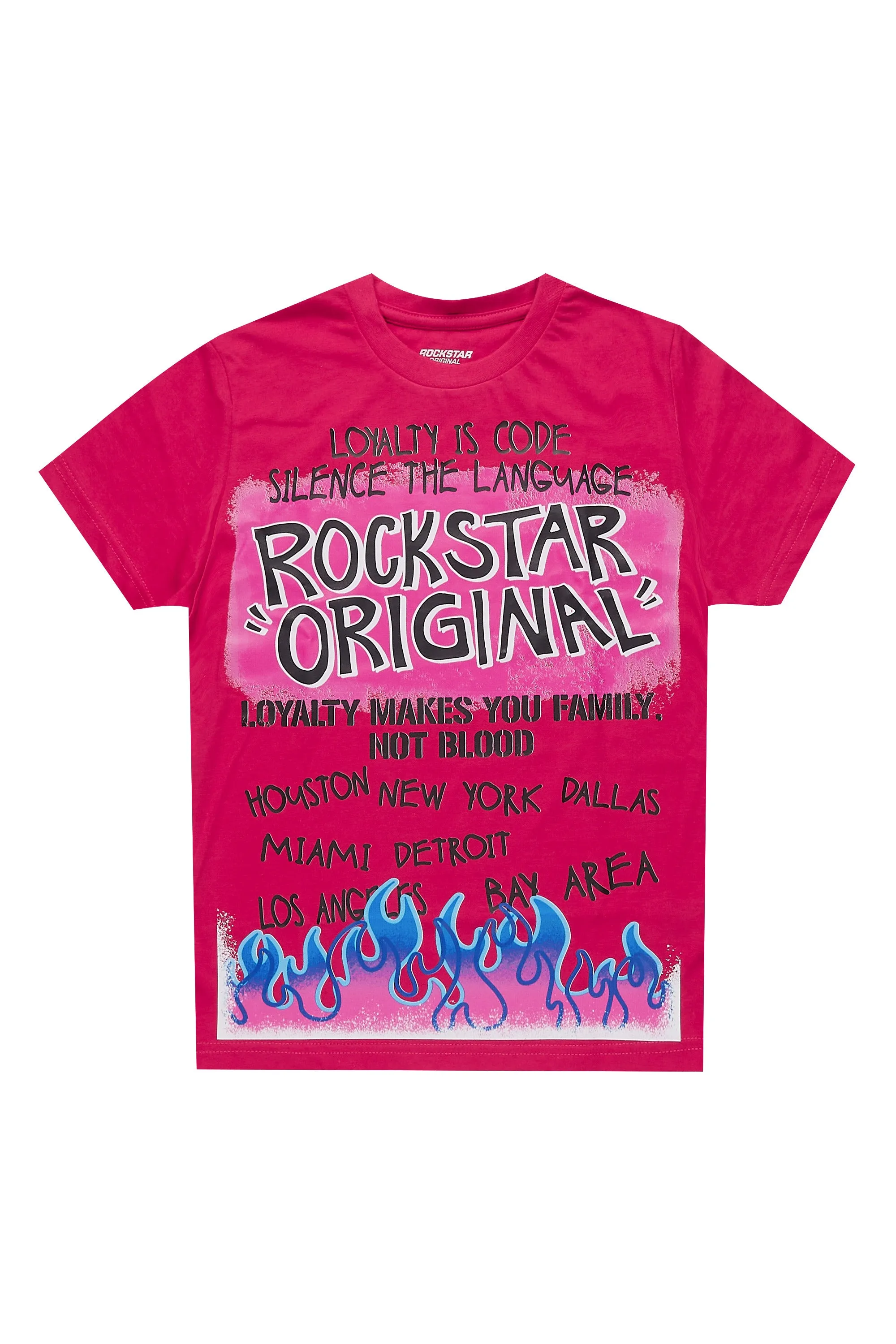 Girls Bridgette Fuchsia/Black Graphic T-Shirt sold by Rockstar Original