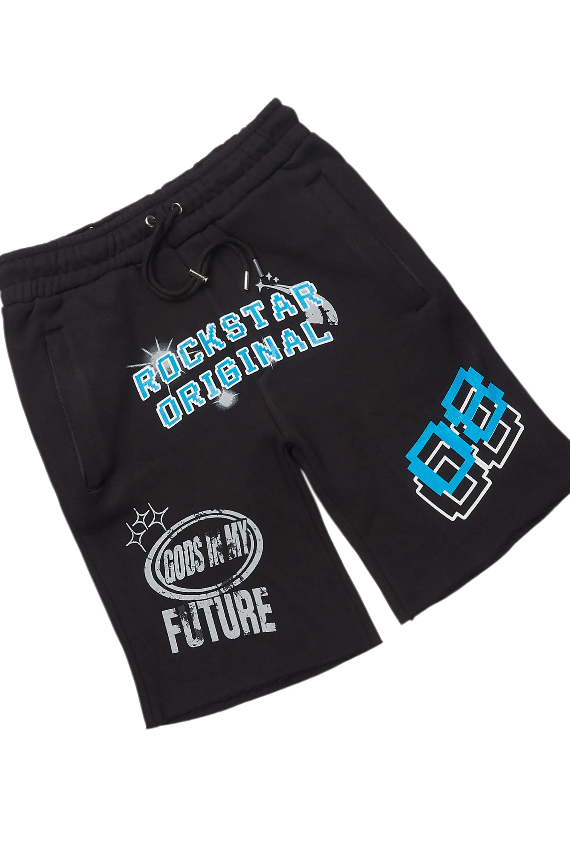 Macsen Black/Aqua T-Shirt/Short Set sold by Rockstar Original product image thumbnail 3