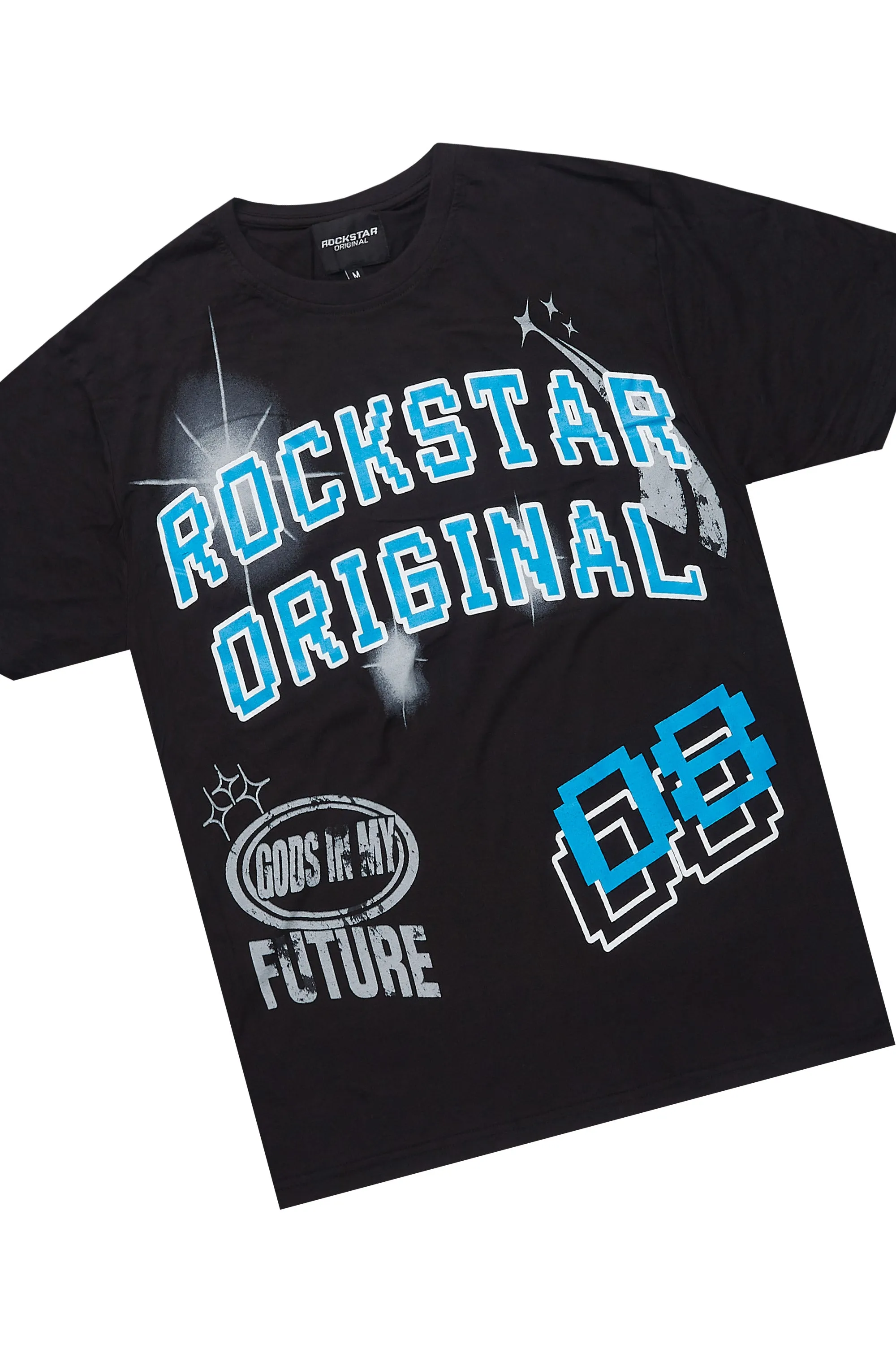 Macsen Black/Aqua T-Shirt/Short Set sold by Rockstar Original product image thumbnail 2