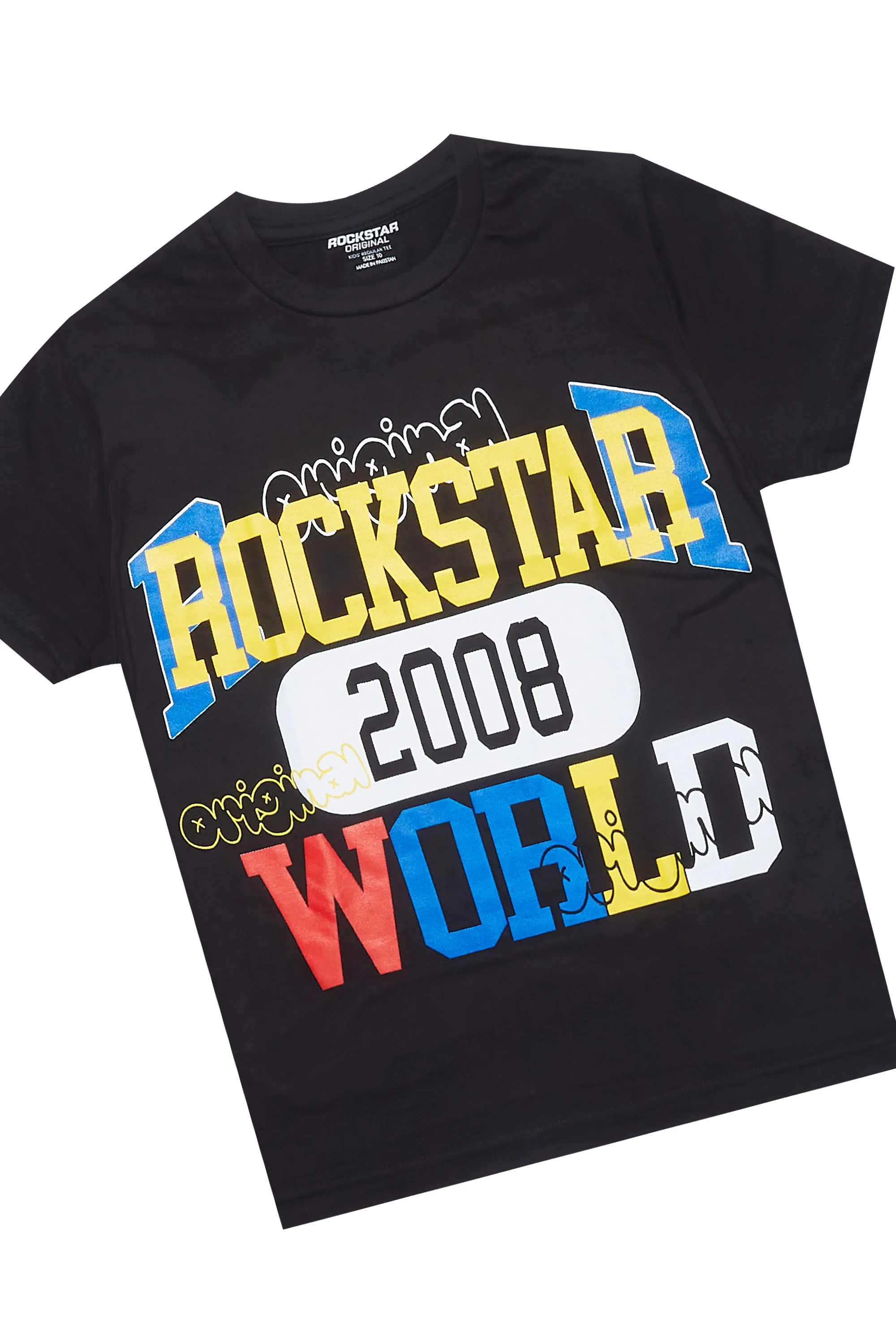 Boys Daria Black/Multi T-Shirt/Stacked Flare Jean Set sold by Rockstar Original product image thumbnail 2