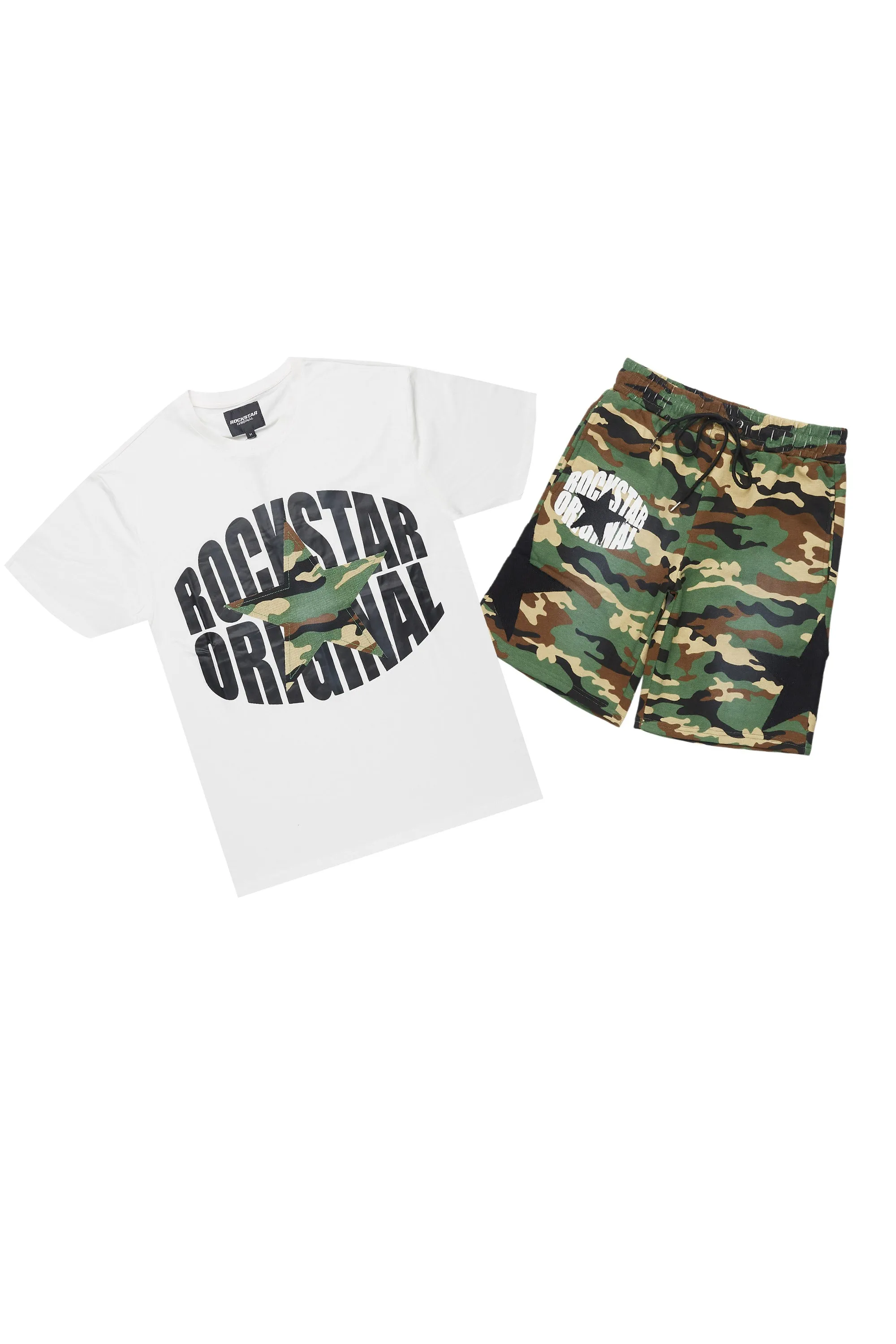 Sarge White/Camo T-Shirt/Short Set sold by Rockstar Original