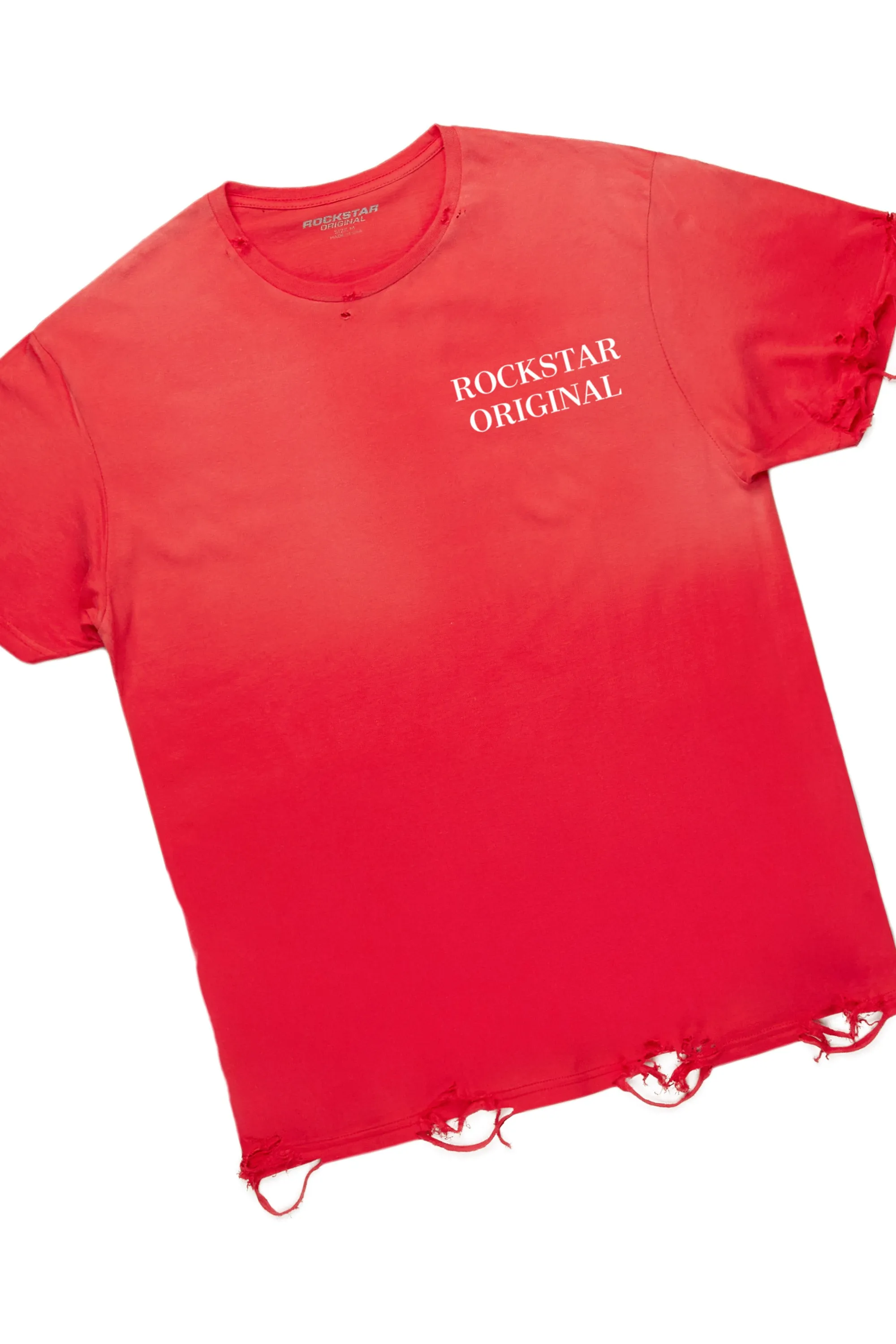 Drako Red/White Oversized Graphic T-Shirt/Dag Stacked Flare Jean Set sold by Rockstar Original product image thumbnail 2