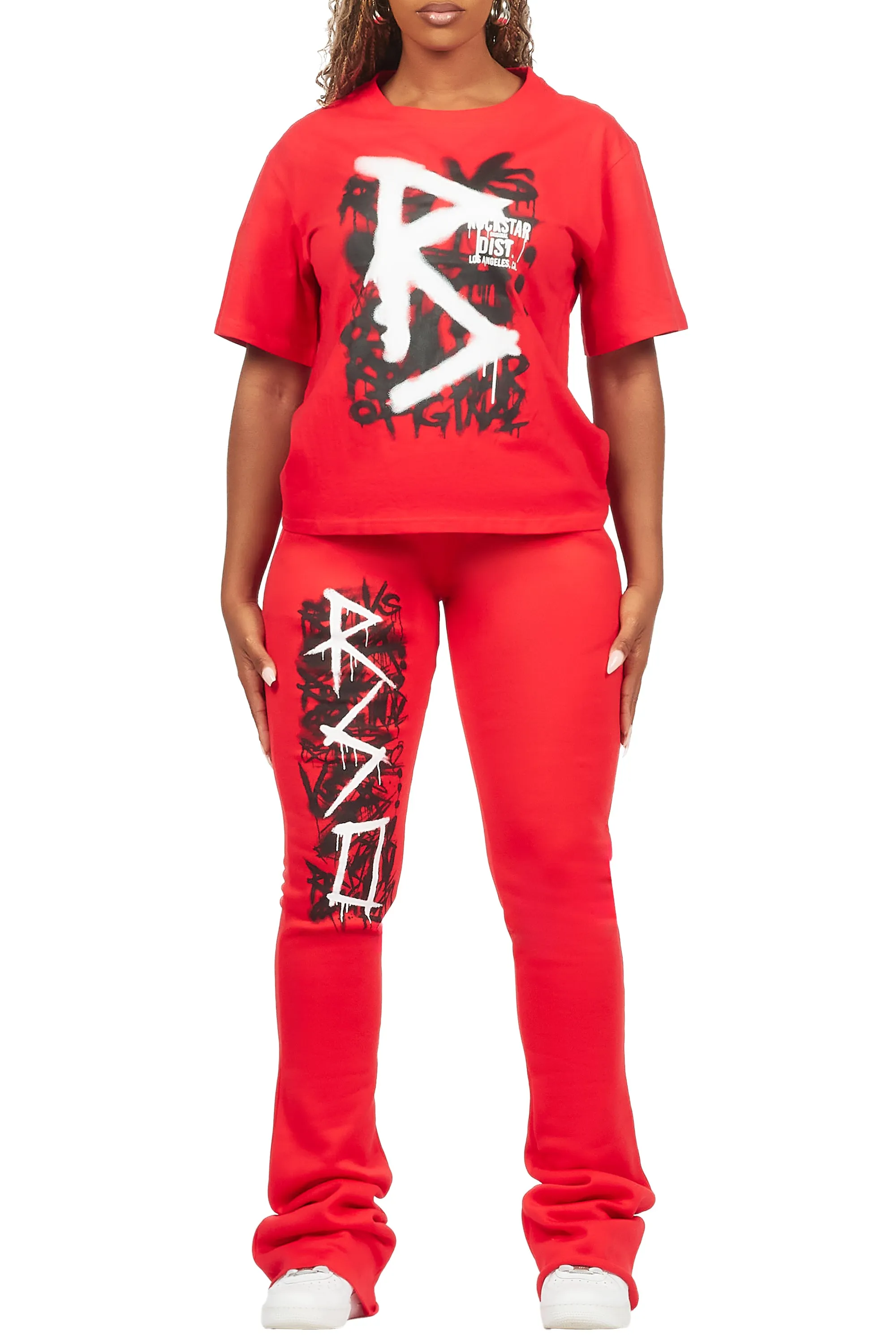 Nahomy Red T-Shirt Trackset sold by Rockstar Original product image thumbnail 2