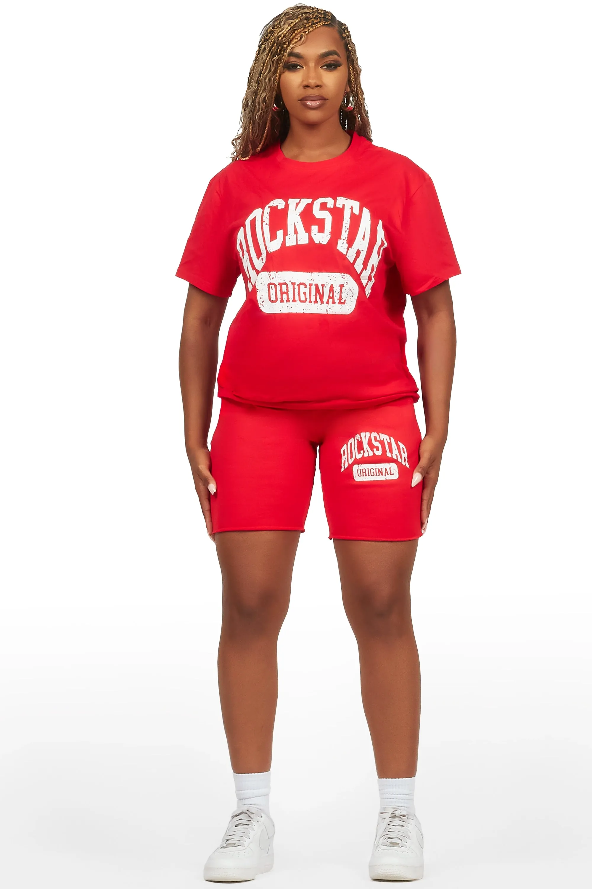 Javonuna Red T-Shirt Short Set sold by Rockstar Original