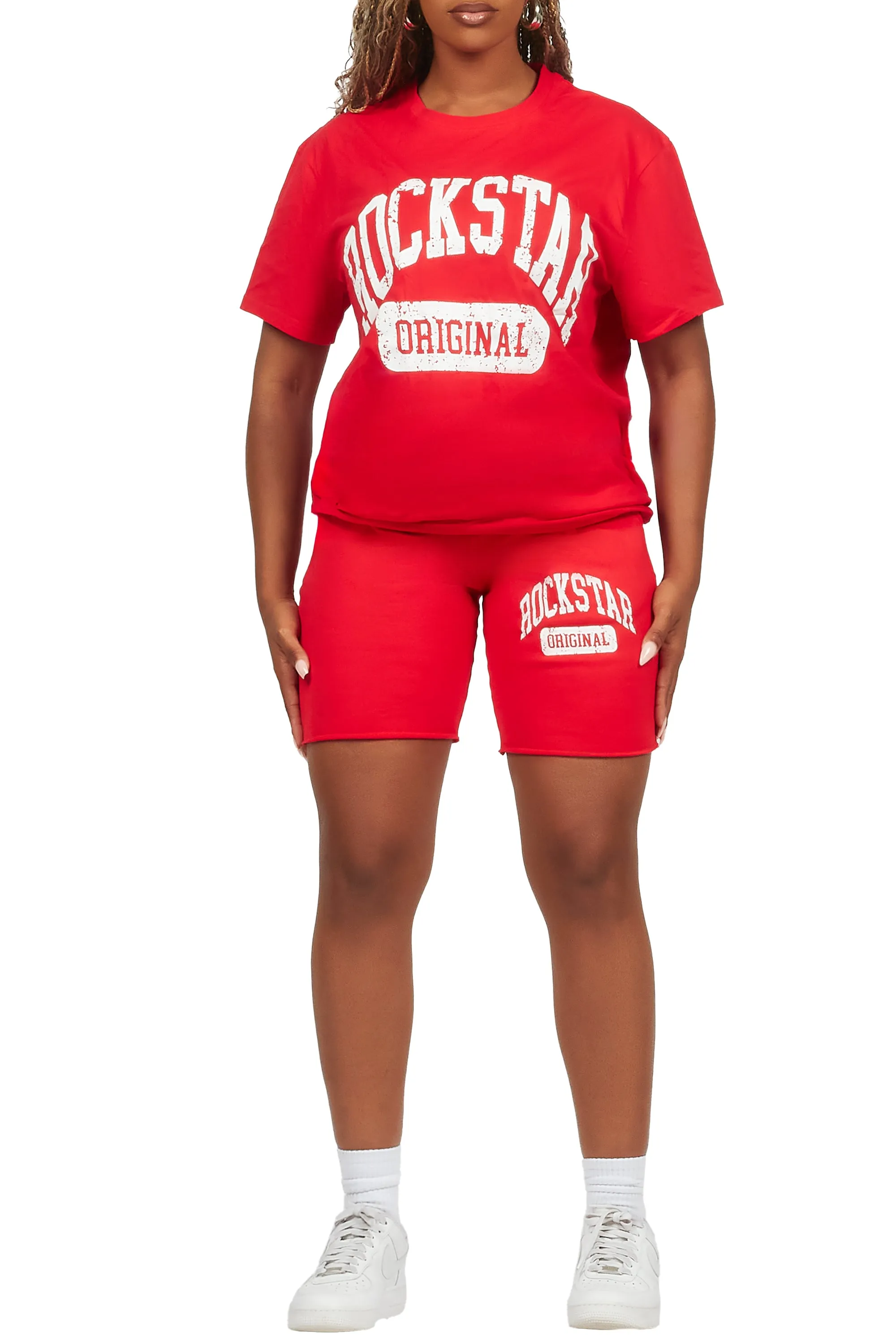 Javonuna Red T-Shirt Short Set sold by Rockstar Original product image thumbnail 5