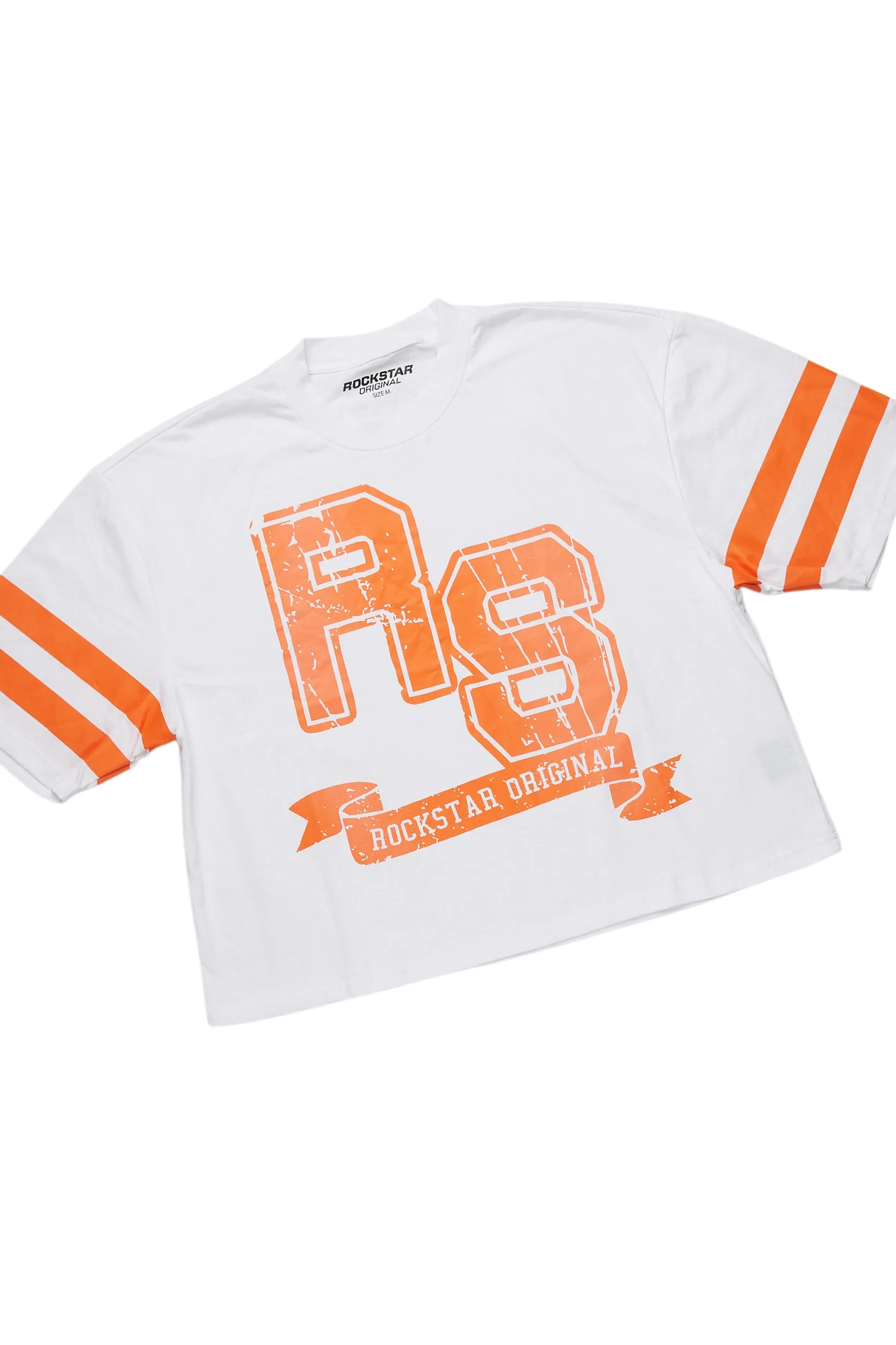 Tenita White/Orange T-Shirt Short Set sold by Rockstar Original product image thumbnail 4