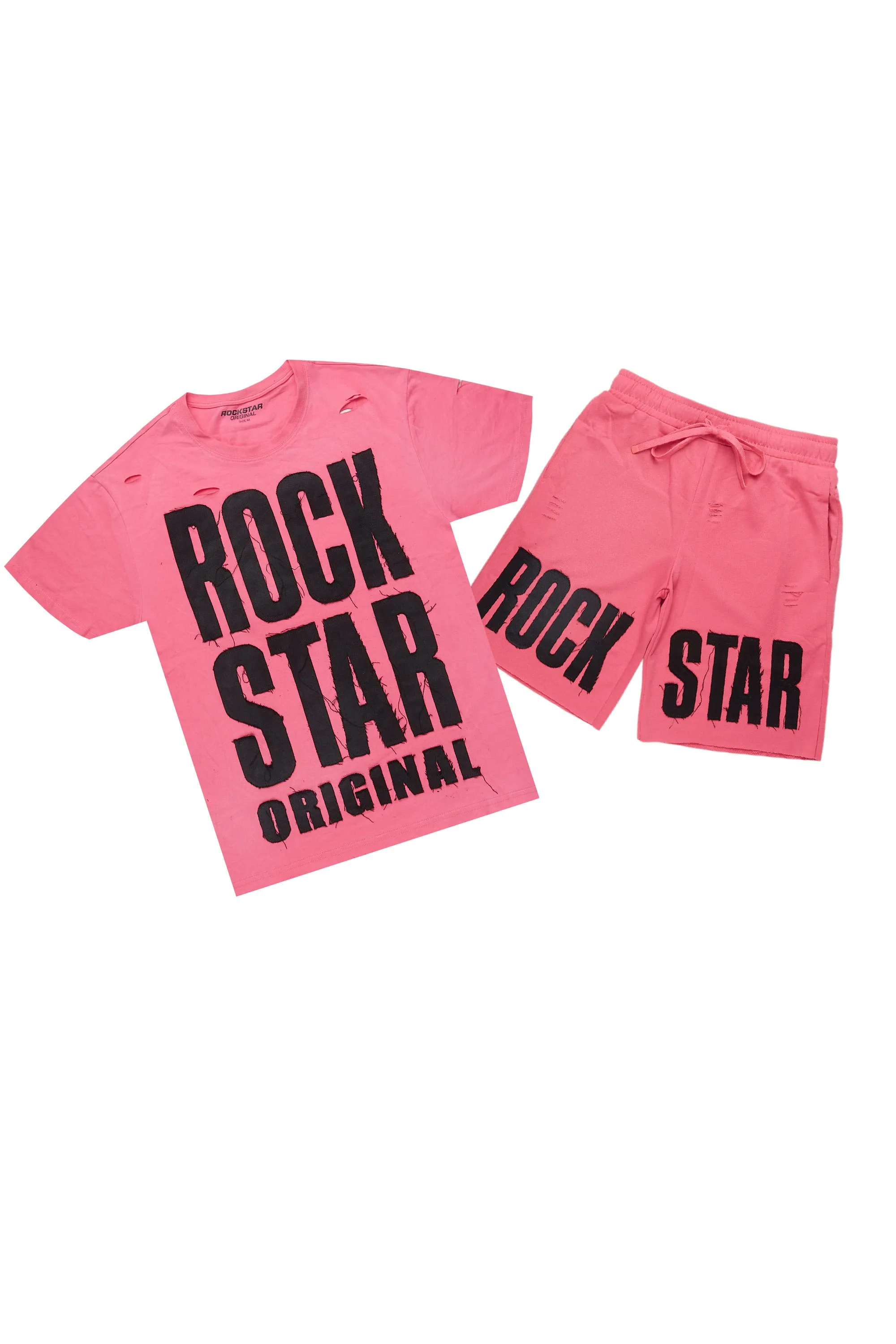 Shantrice Pink/Black T-Shirt Short Set sold by Rockstar Original