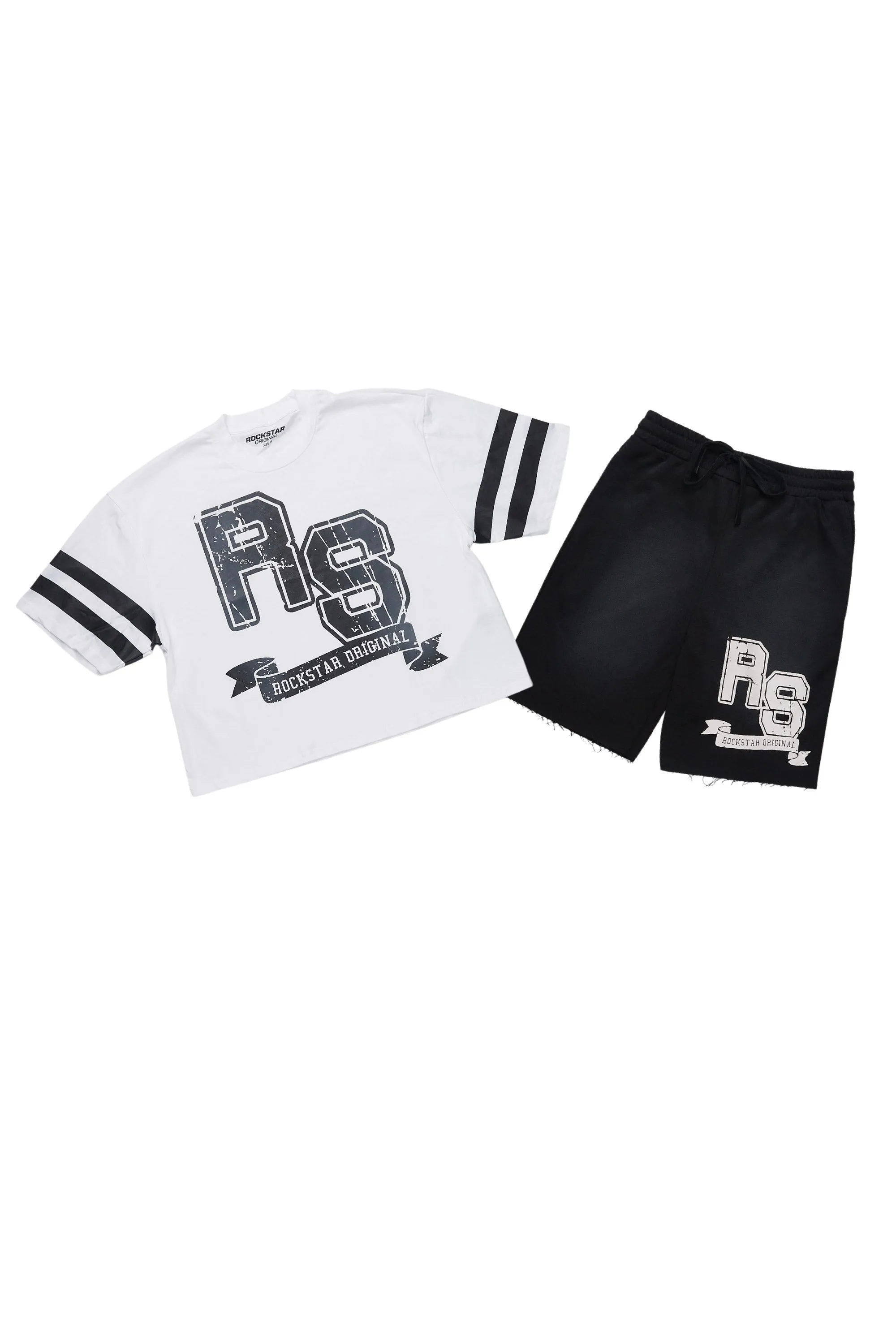 Tenita White/Black T-Shirt Short Set sold by Rockstar Original