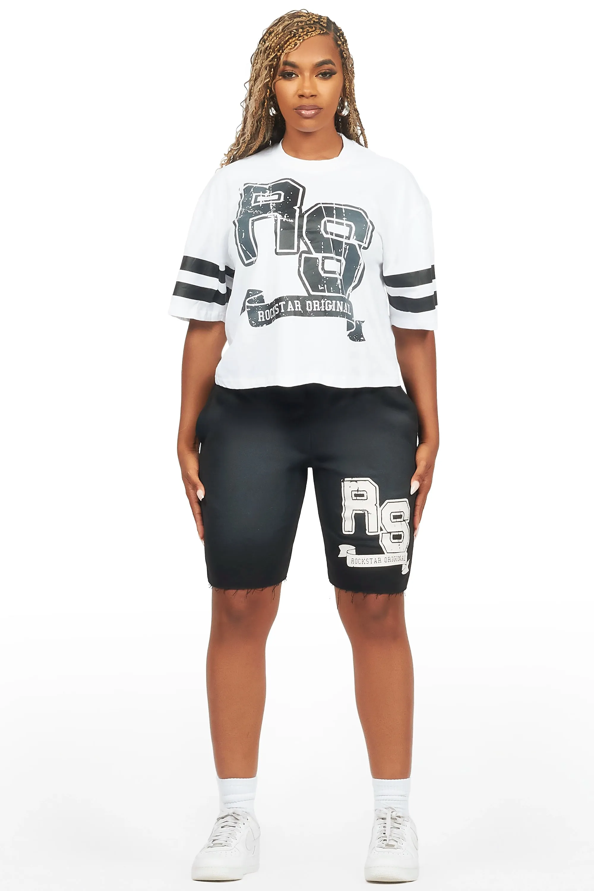 Tenita White/Black T-Shirt Short Set sold by Rockstar Original product image thumbnail 3