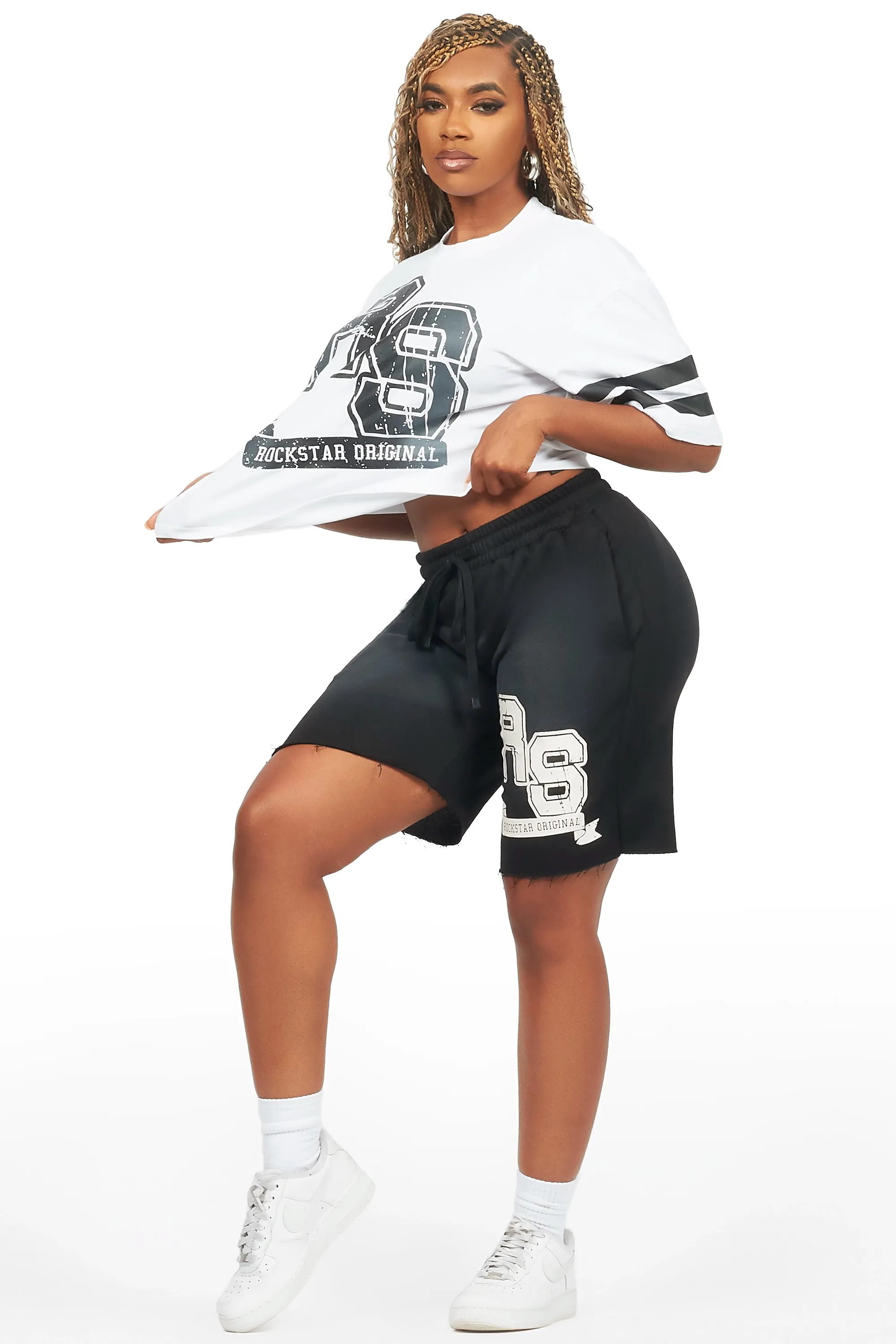 Tenita White/Black T-Shirt Short Set sold by Rockstar Original product image thumbnail 5