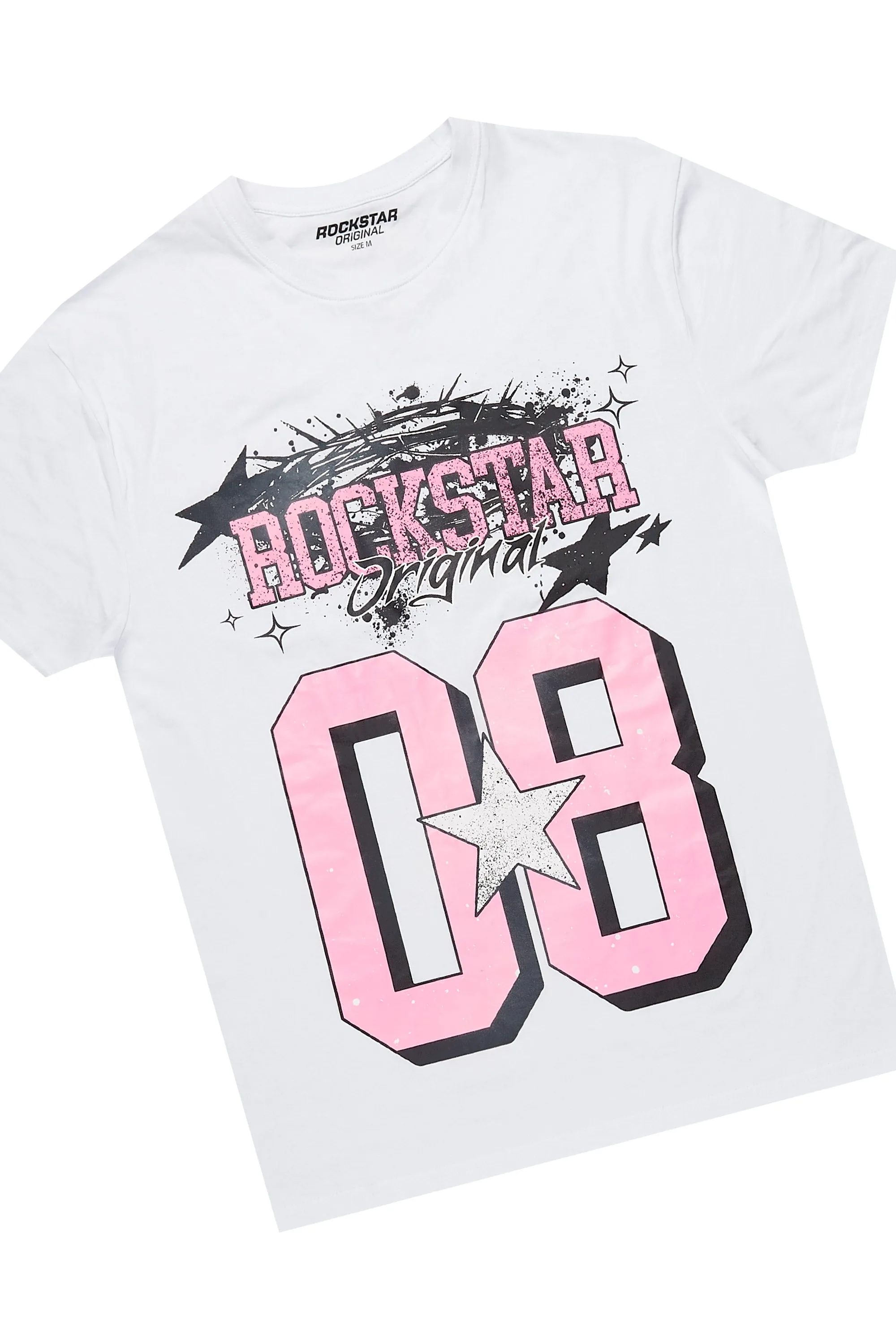 Carolina White/Pink T-Shirt Short Set sold by Rockstar Original product image thumbnail 3