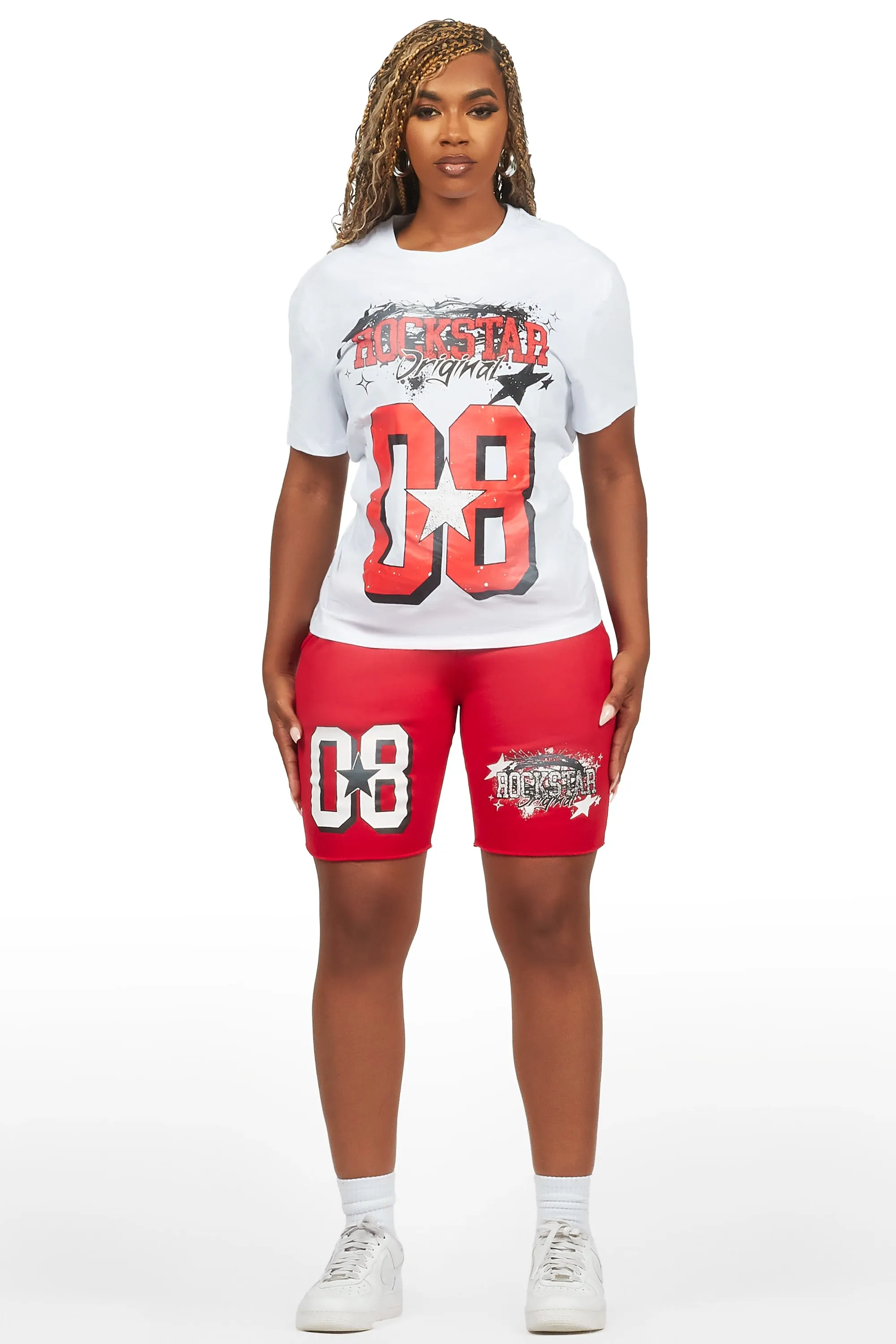 Carolina White/Red T-Shirt Short Set sold by Rockstar Original