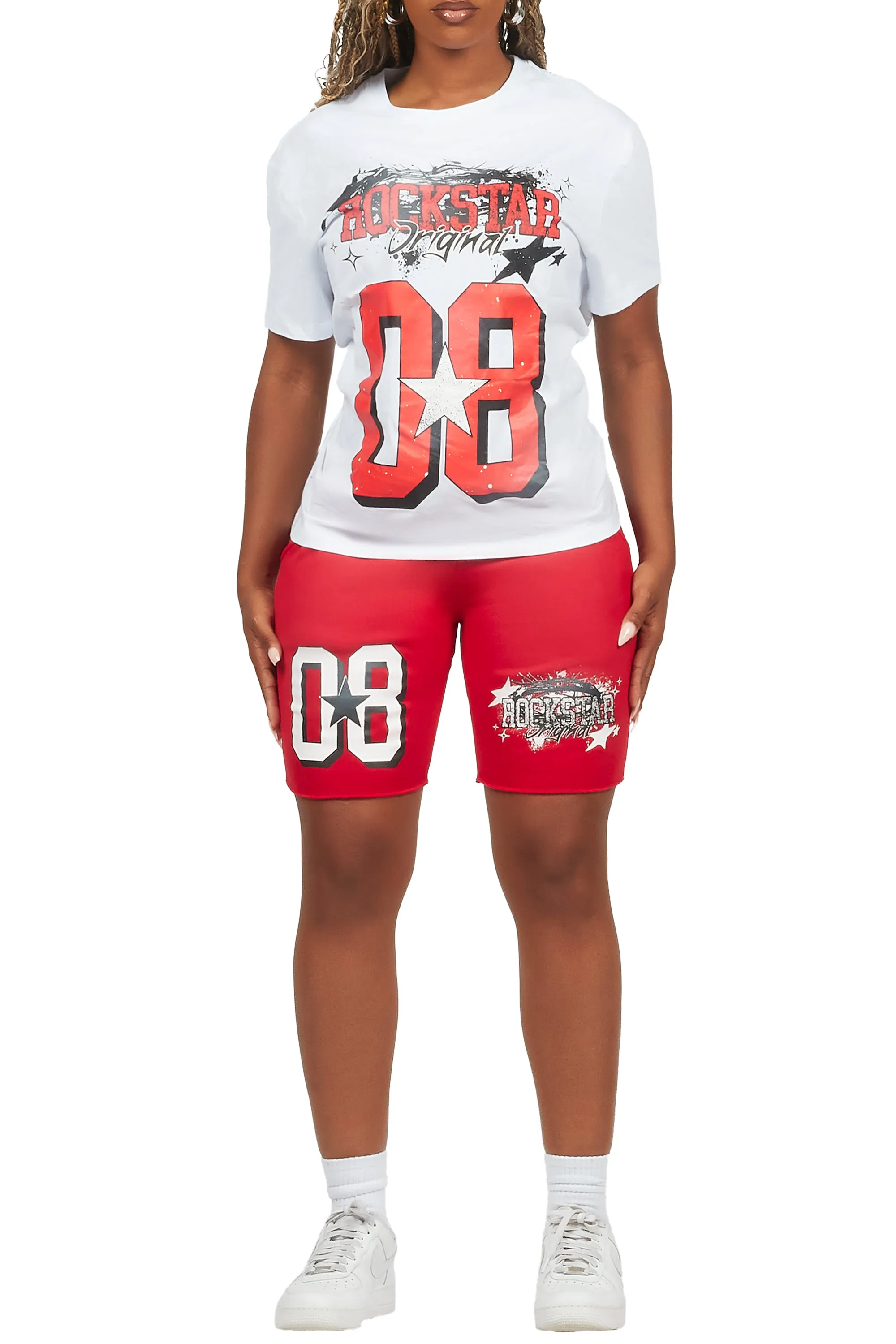 Carolina White/Red T-Shirt Short Set sold by Rockstar Original product image thumbnail 5