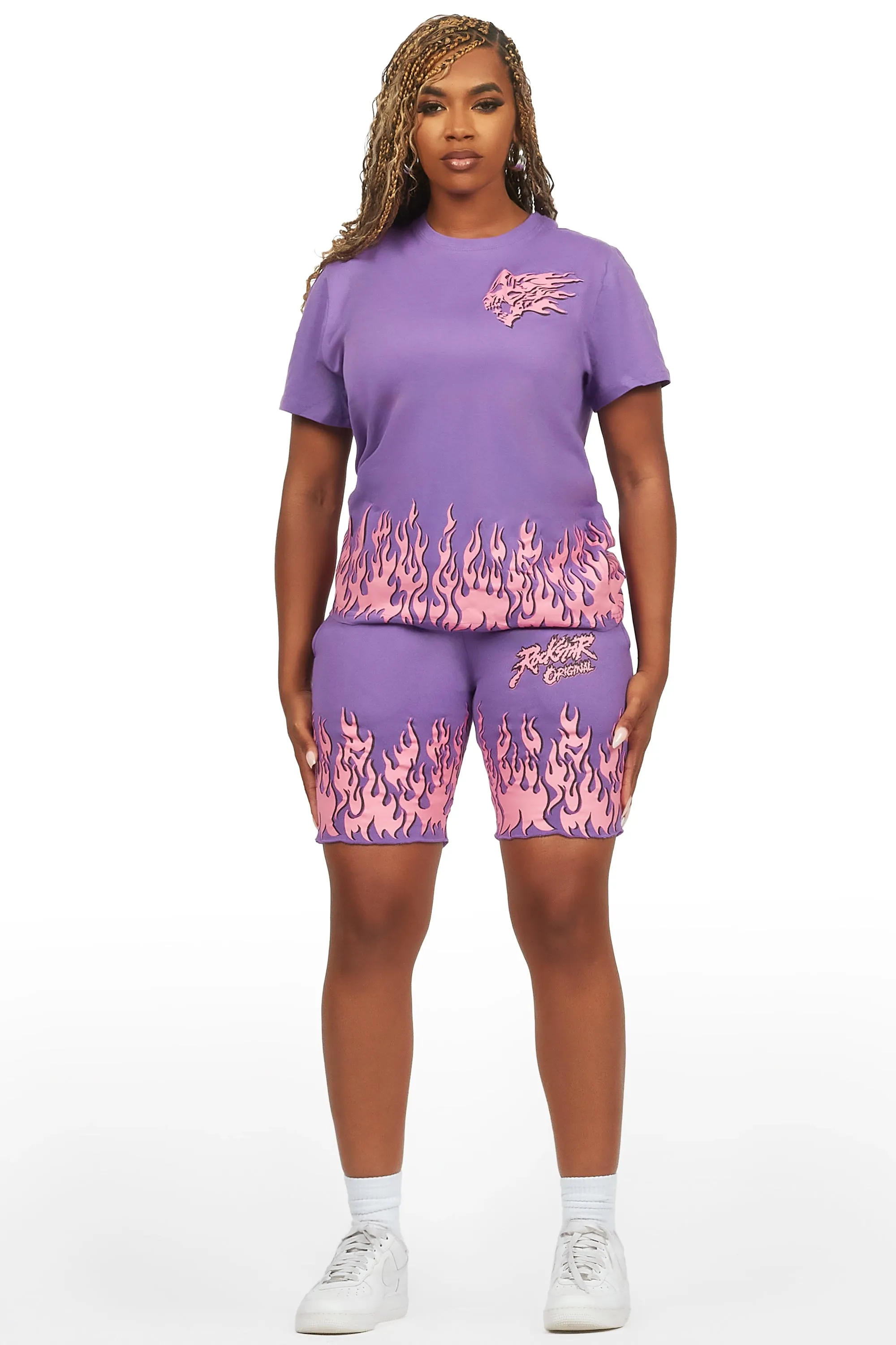 Arais Purple T-Shirt Short Set sold by Rockstar Original