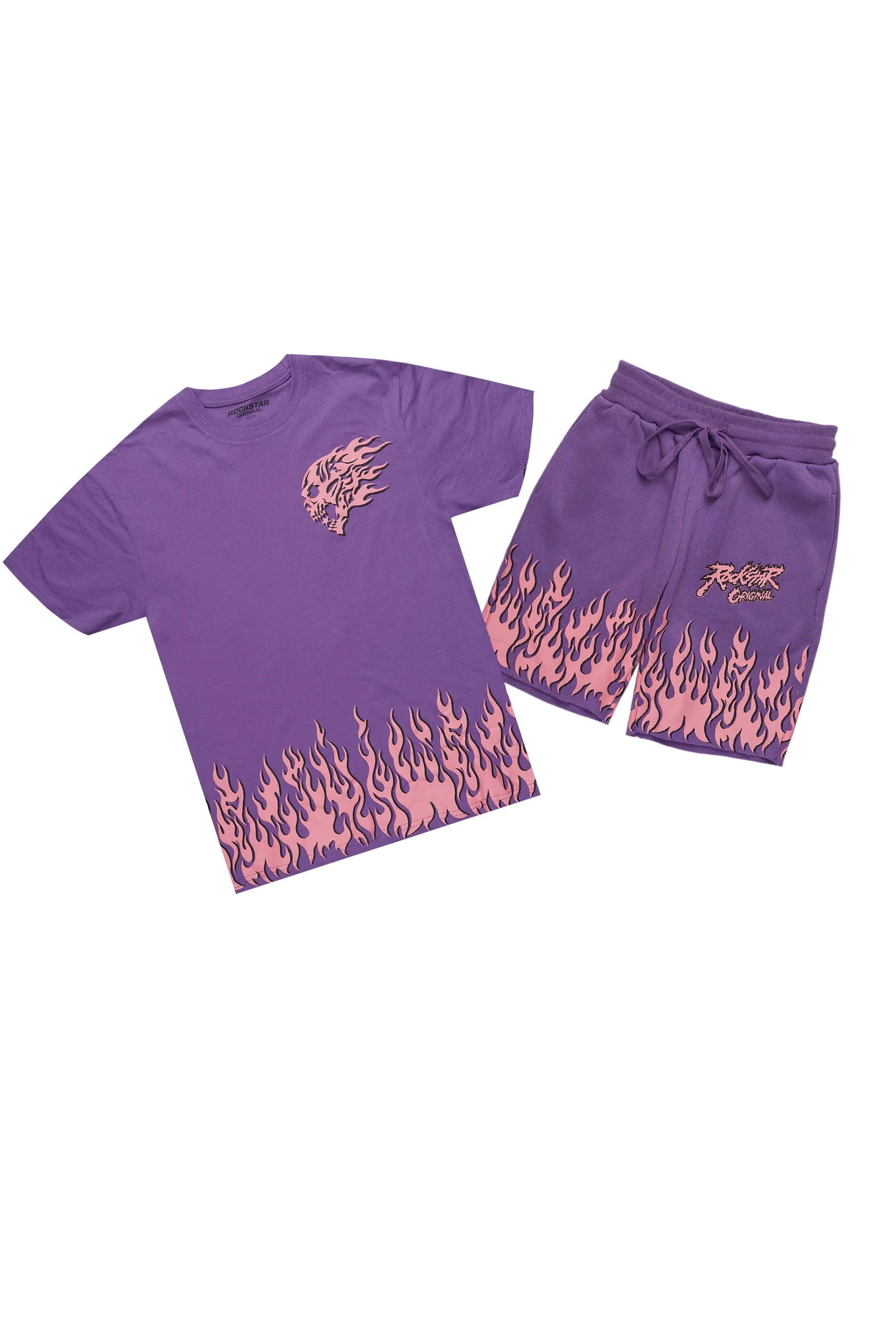Arais Purple T-Shirt Short Set sold by Rockstar Original product image thumbnail 2