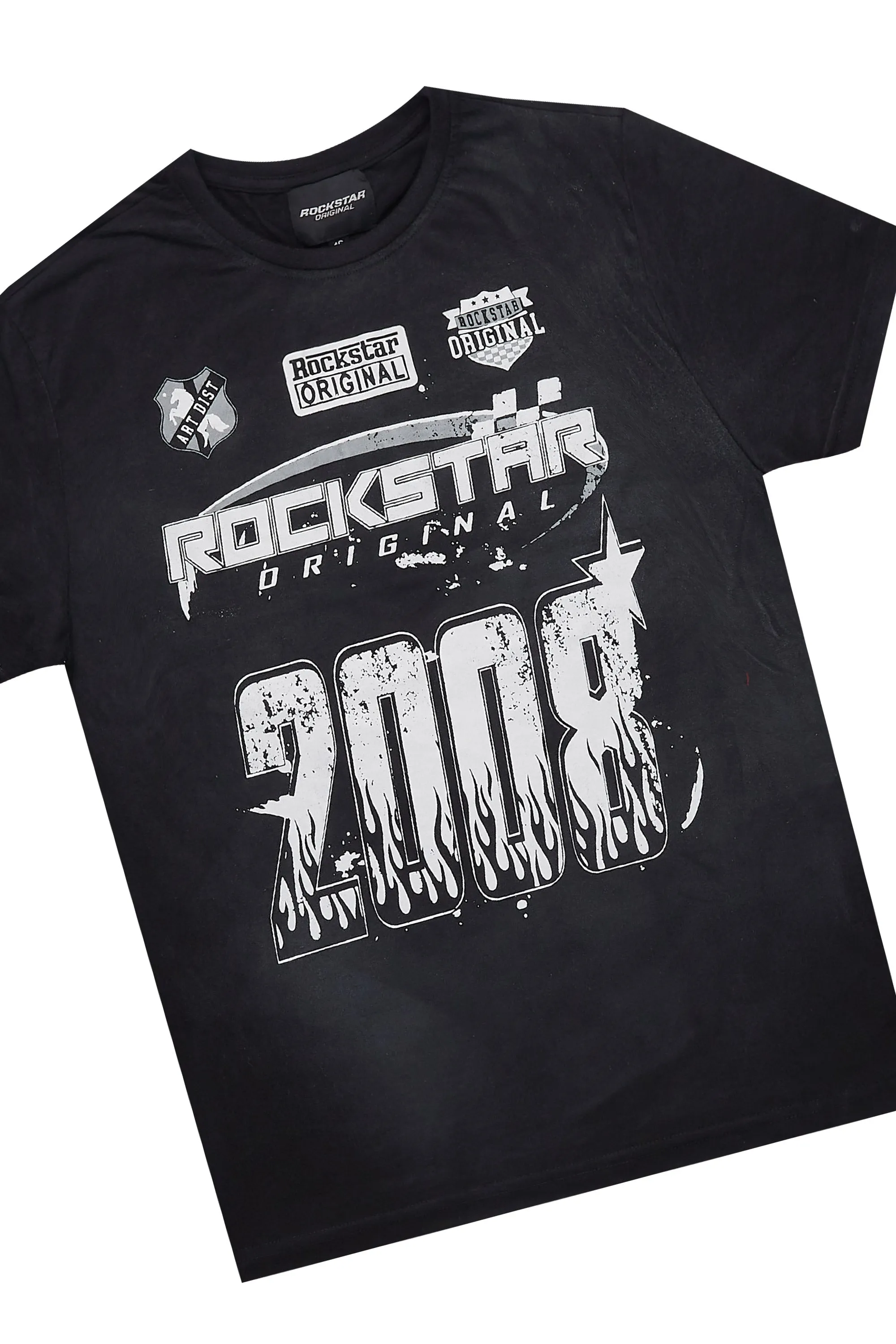 Boys Amos Black T-Shirt/Stacked Flare Track Set sold by Rockstar Original product image thumbnail 2