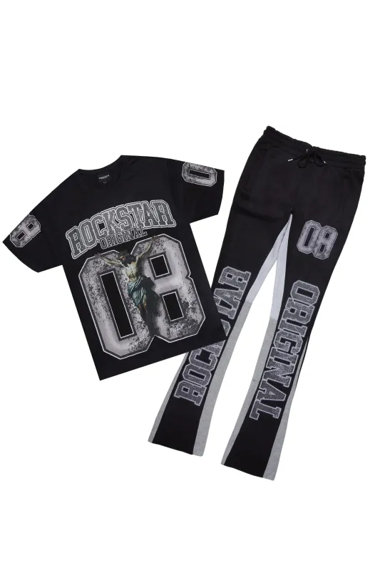 Fields Black/White T-Shirt/Stacked Flare Track Set sold by Rockstar Original