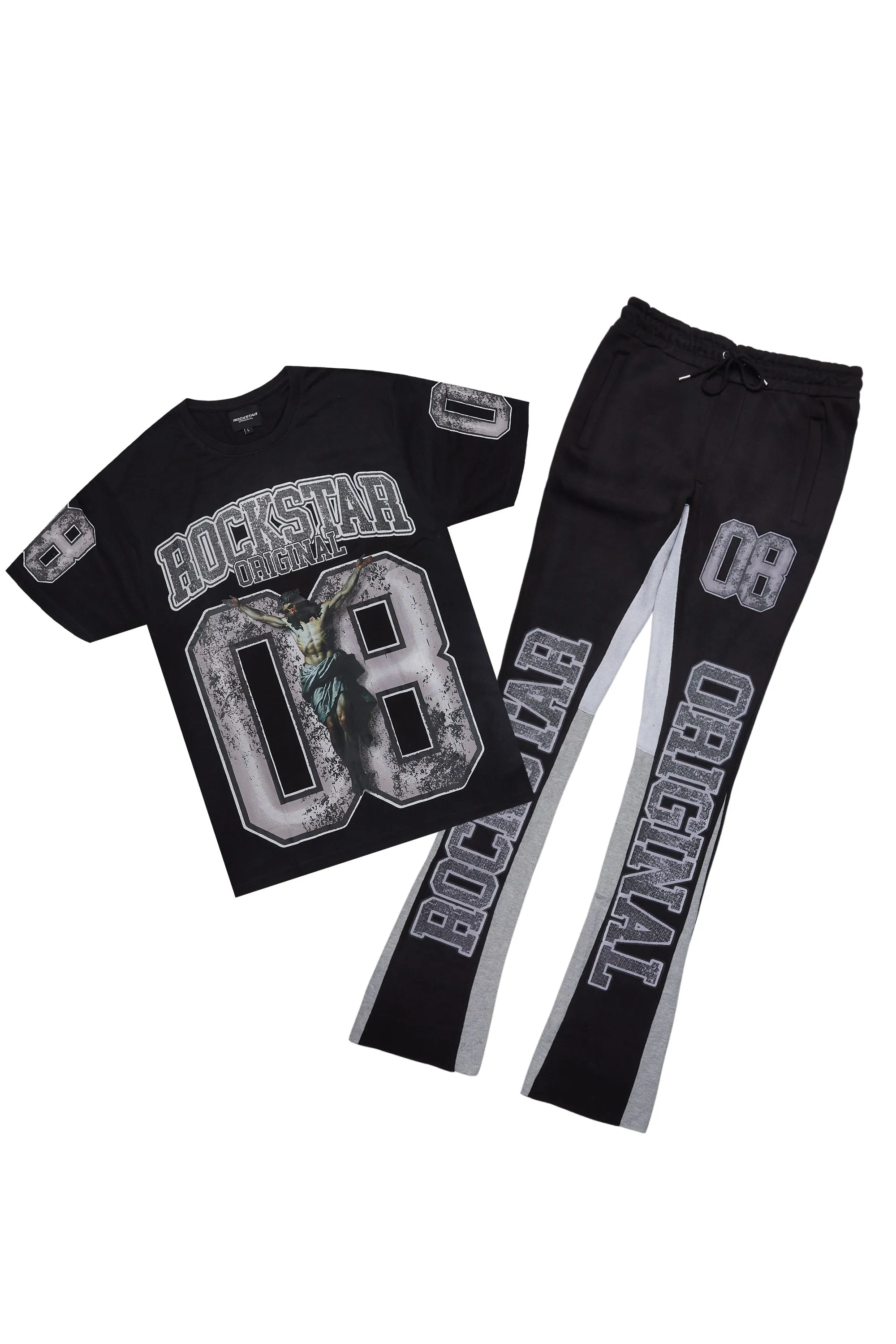 Fields Black/White T-Shirt/Stacked Flare Track Set sold by Rockstar Original