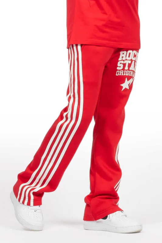 Boys Gerrit Red Stacked Baggy Track Pant sold by Rockstar Original