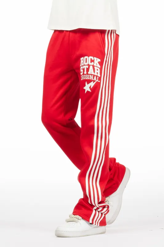 Gerrit Red Fleece Stacked Baggy Track Pant sold by Rockstar Original