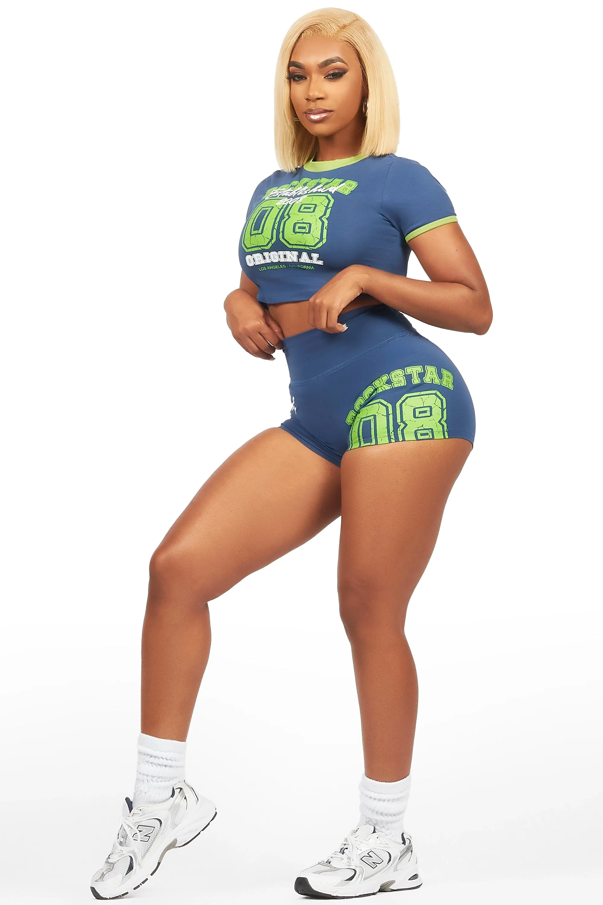 Novena Navy Crop Bike Short Set sold by Rockstar Original product image thumbnail 3