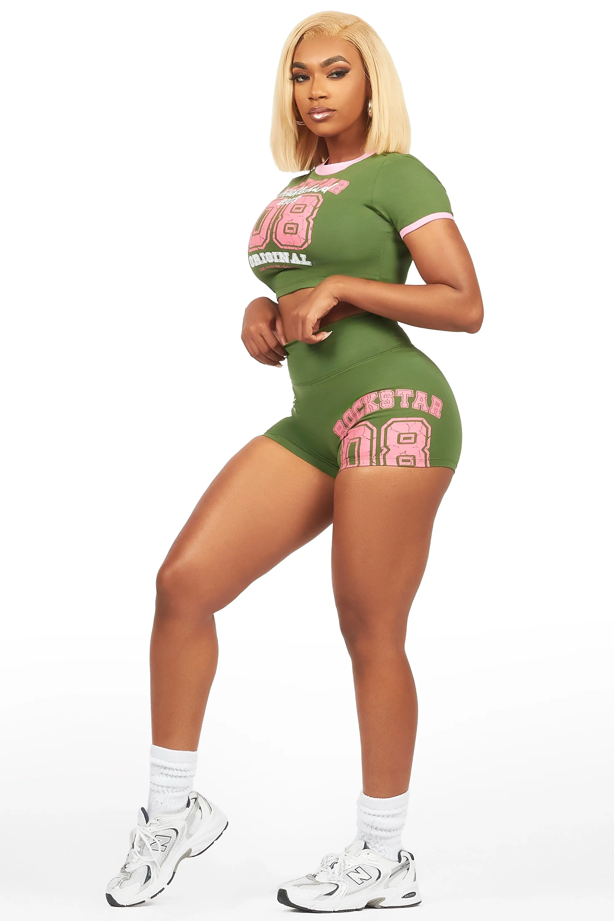 Novena Olive Crop Bike Short Set sold by Rockstar Original product image thumbnail 3