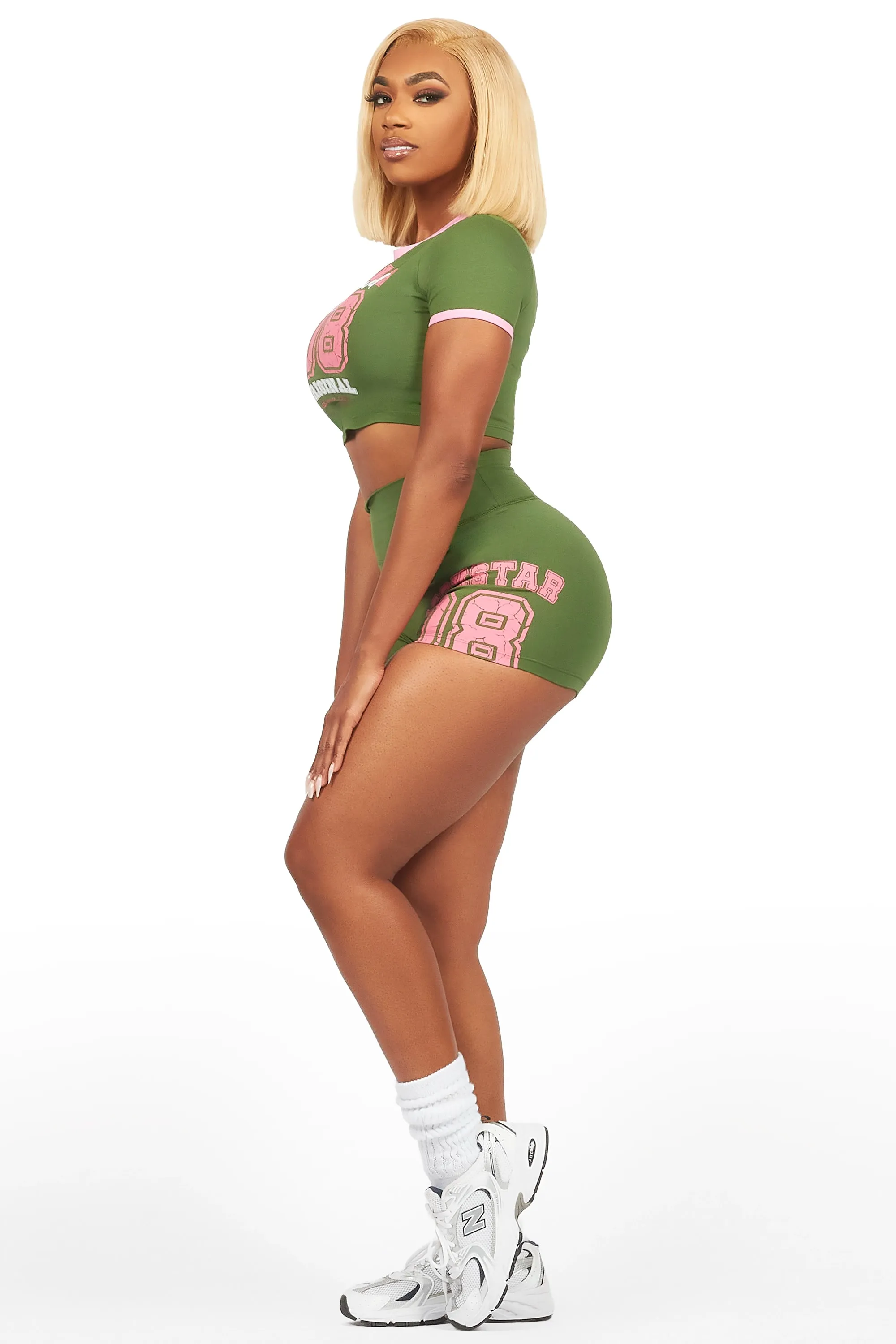 Novena Olive Crop Bike Short Set sold by Rockstar Original product image thumbnail 4