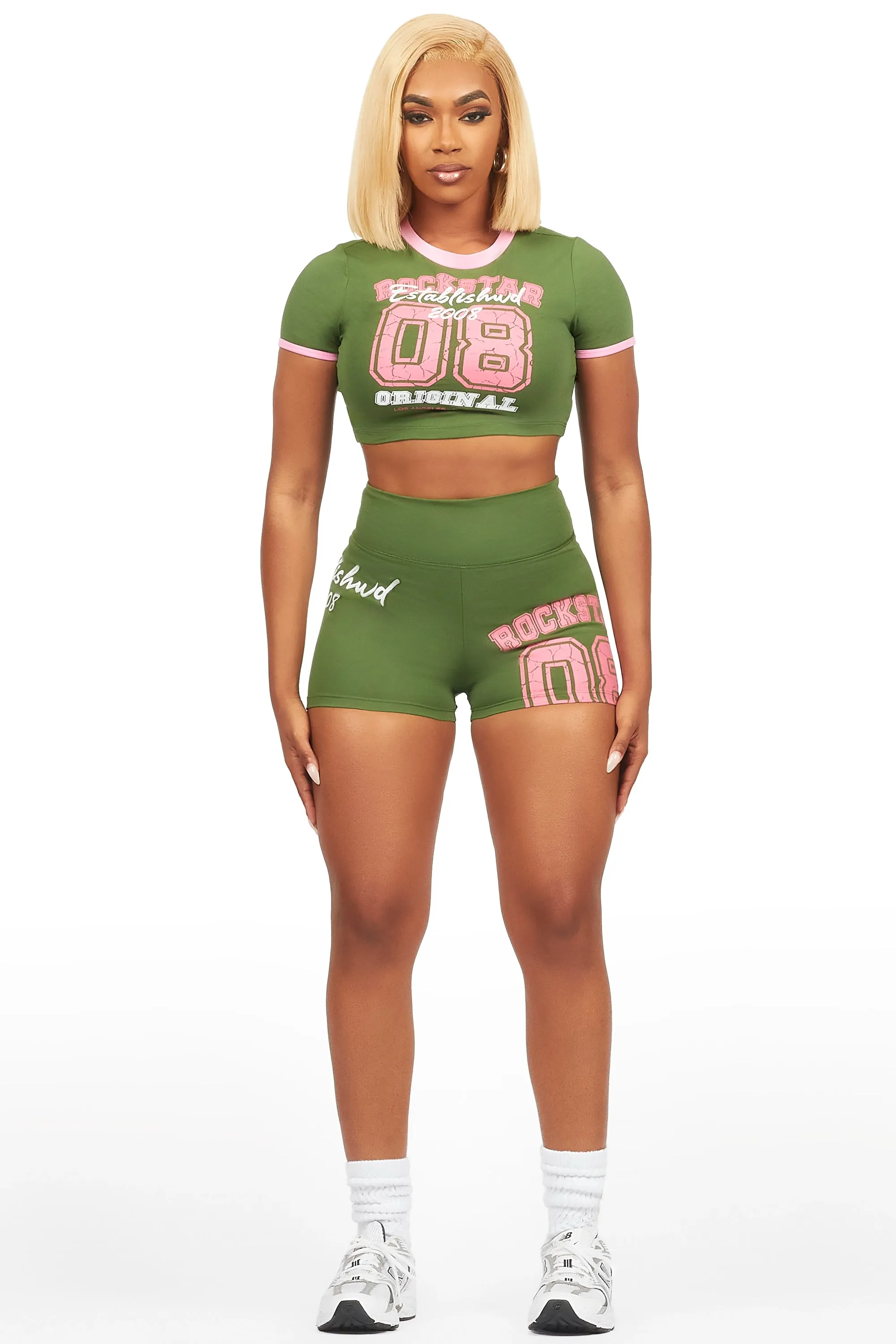 Novena Olive Crop Bike Short Set sold by Rockstar Original product image thumbnail 2