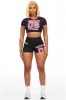 Novena Black Crop Bike Short Set sold by Rockstar Original