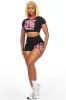 Novena Black Crop Bike Short Set sold by Rockstar Original
