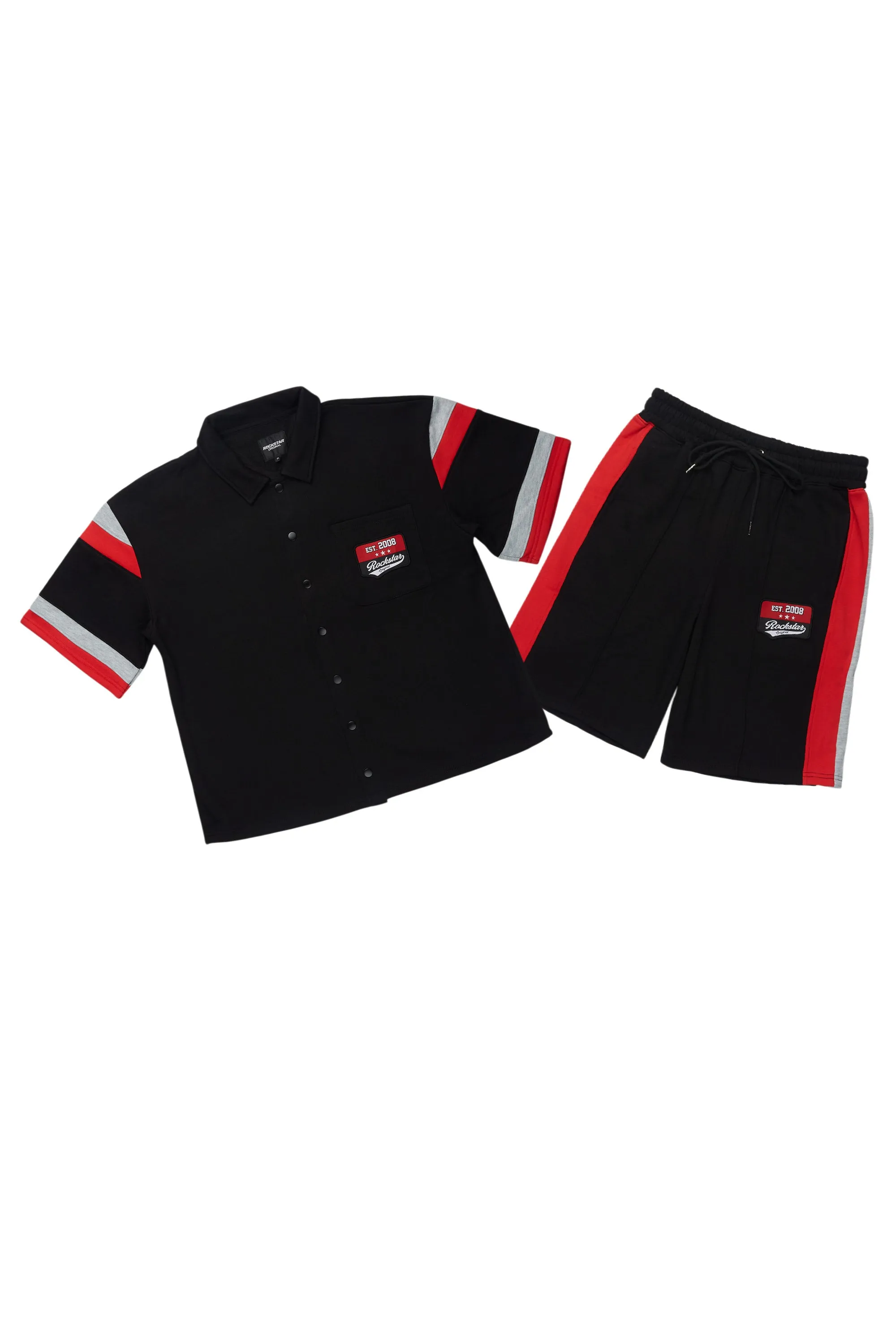 Zavid Black Button Up T-Shirt/Short Set sold by Rockstar Original