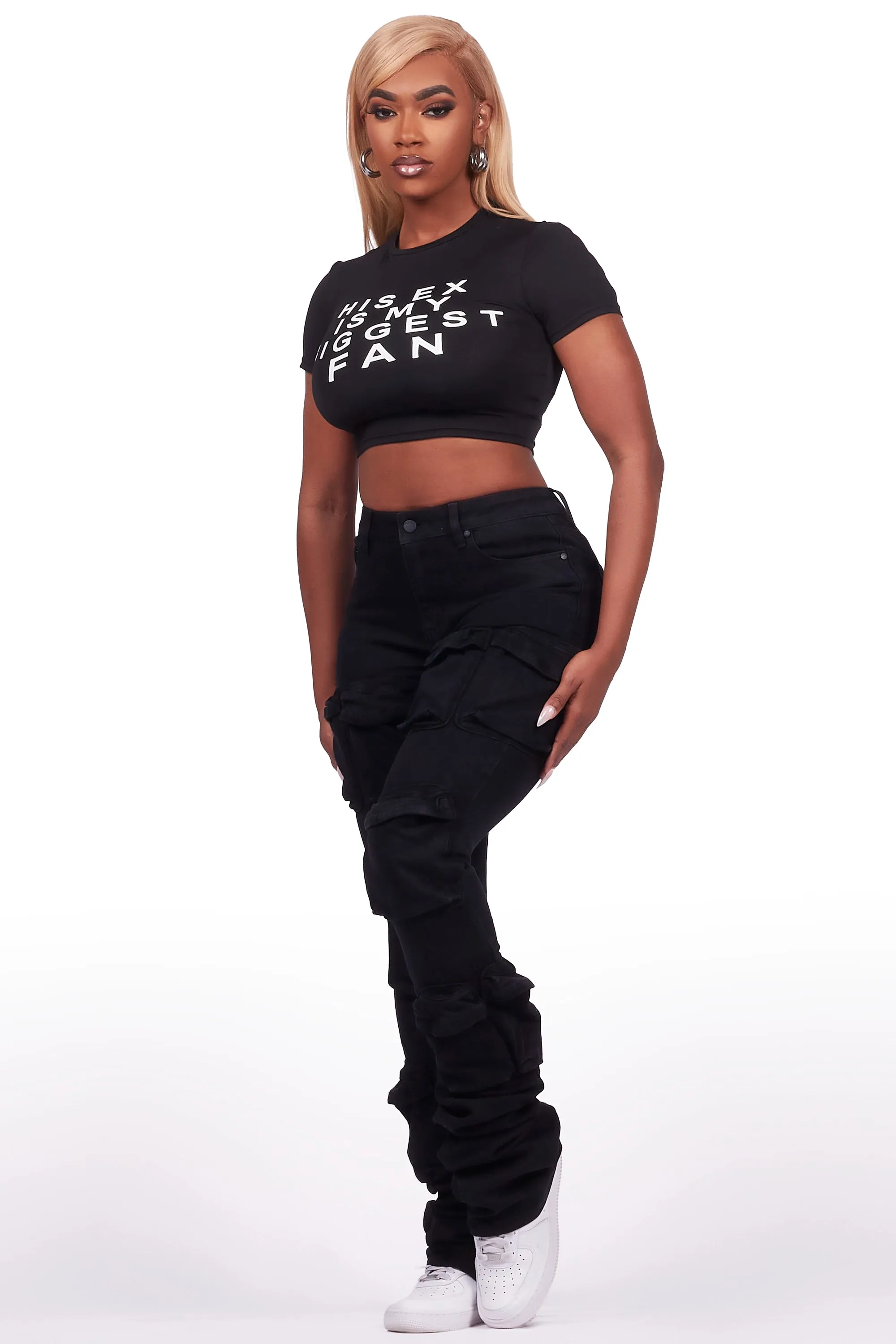 Tyronia Black Crop T-Shirt sold by Rockstar Original product image thumbnail 4