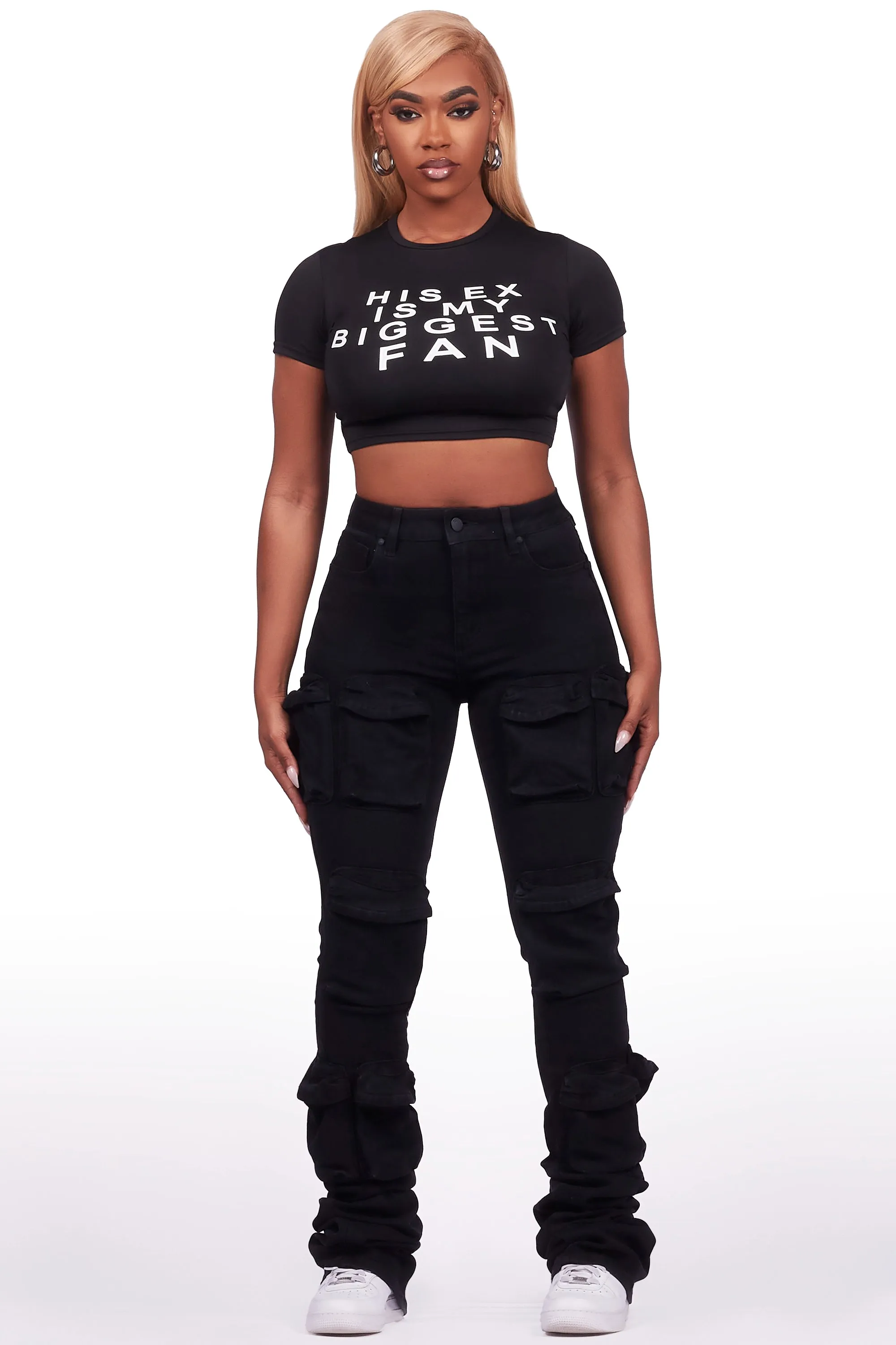 Tyronia Black Crop T-Shirt sold by Rockstar Original product image thumbnail 2