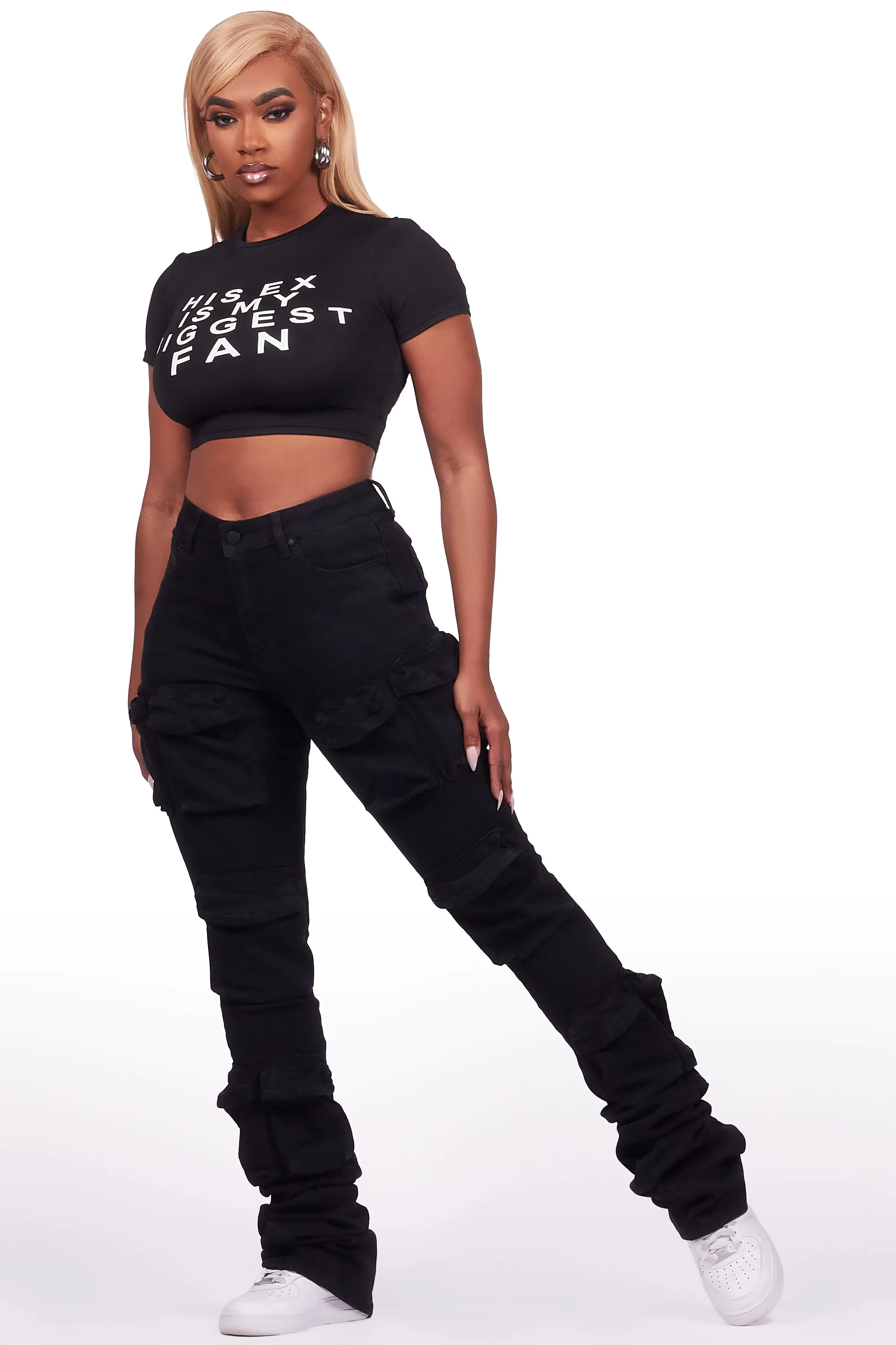 Tyronia Black Crop T-Shirt sold by Rockstar Original product image thumbnail 3