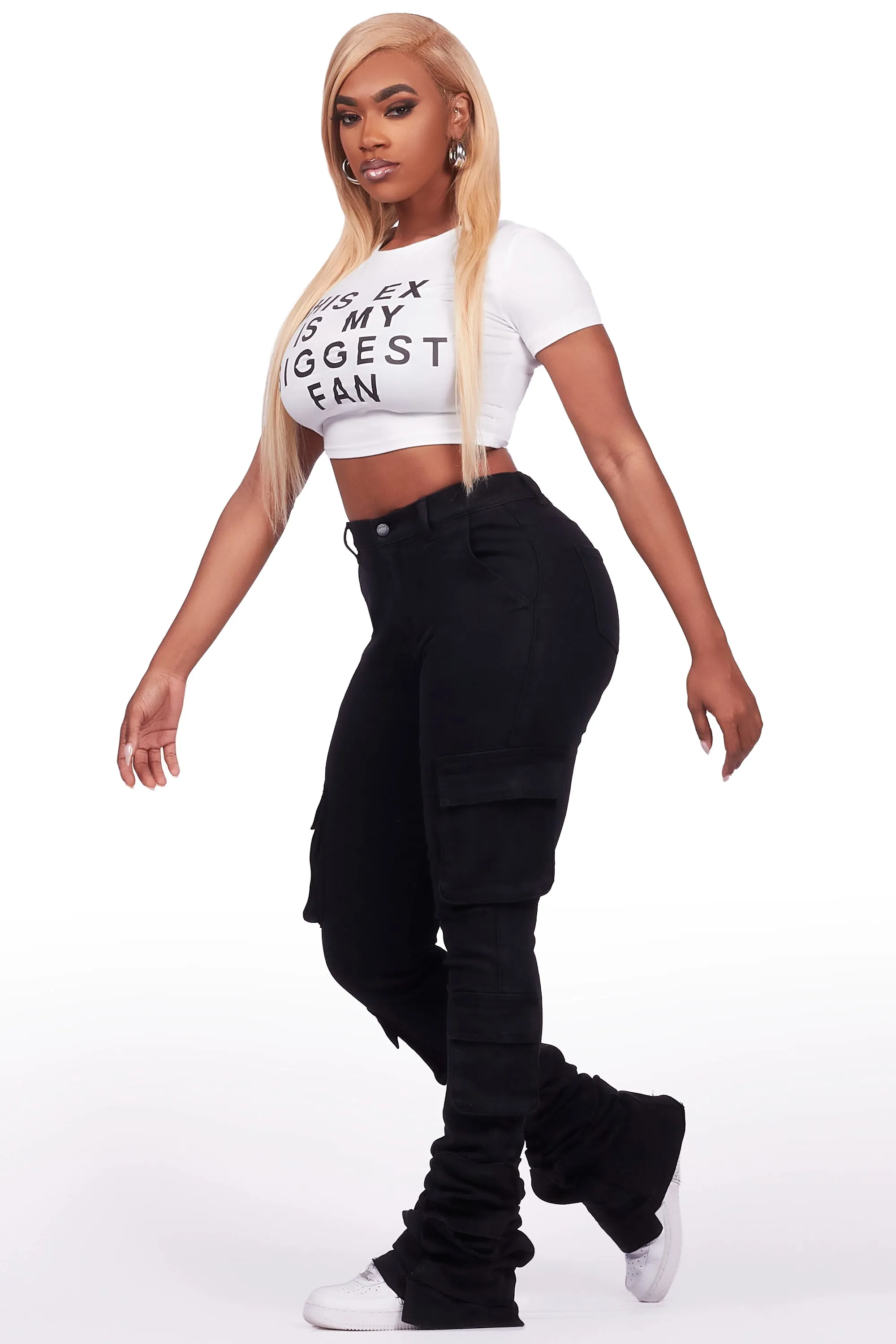 Tyronia White Crop T-Shirt sold by Rockstar Original product image thumbnail 5
