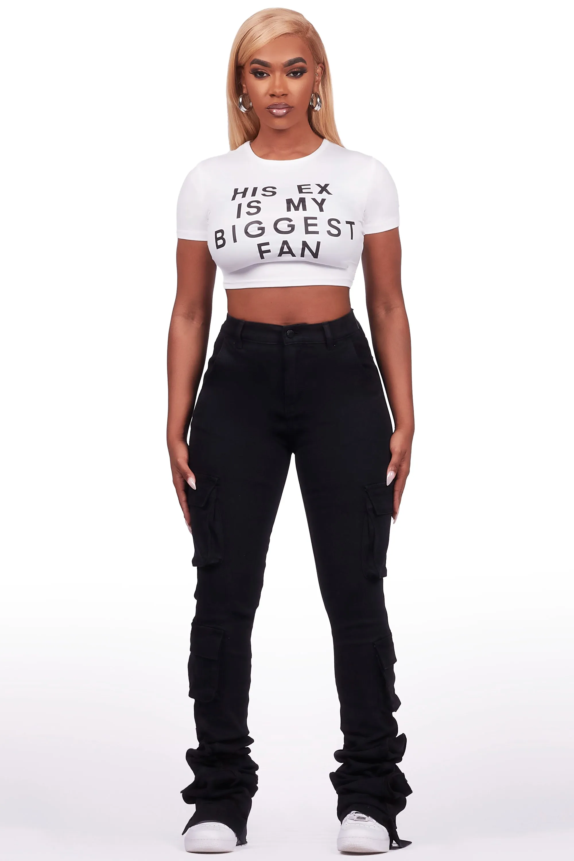 Tyronia White Crop T-Shirt sold by Rockstar Original product image thumbnail 2