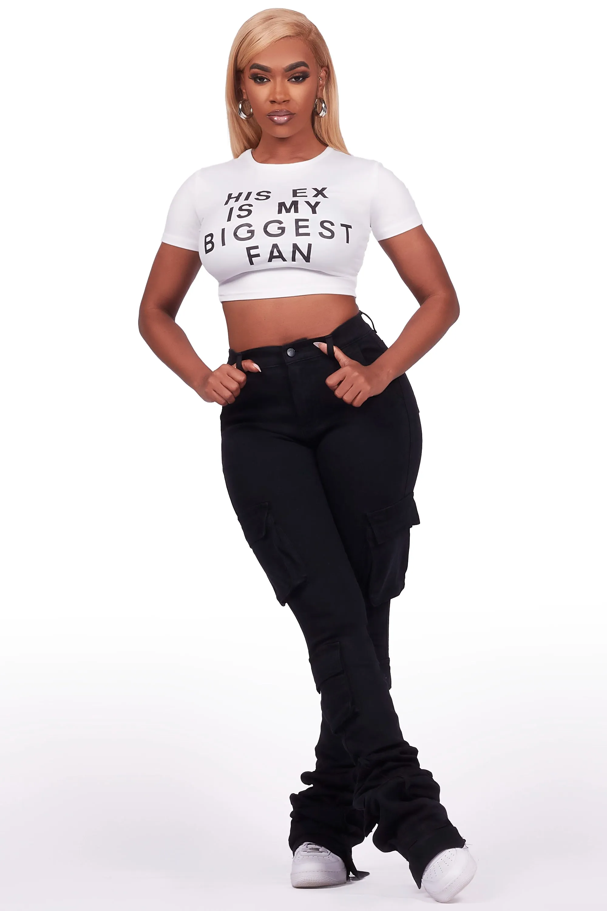 Tyronia White Crop T-Shirt sold by Rockstar Original product image thumbnail 3