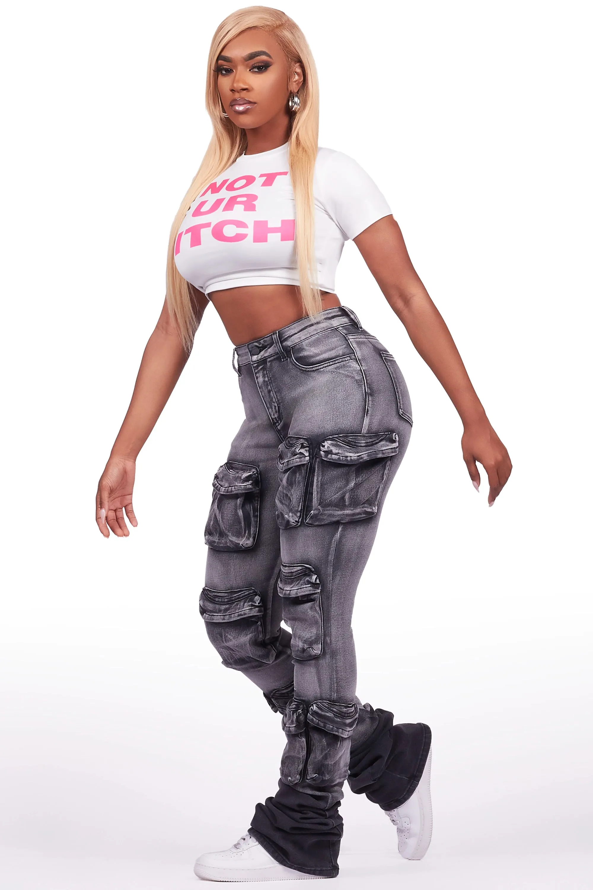 Not Urs White Crop T-Shirt sold by Rockstar Original product image thumbnail 5