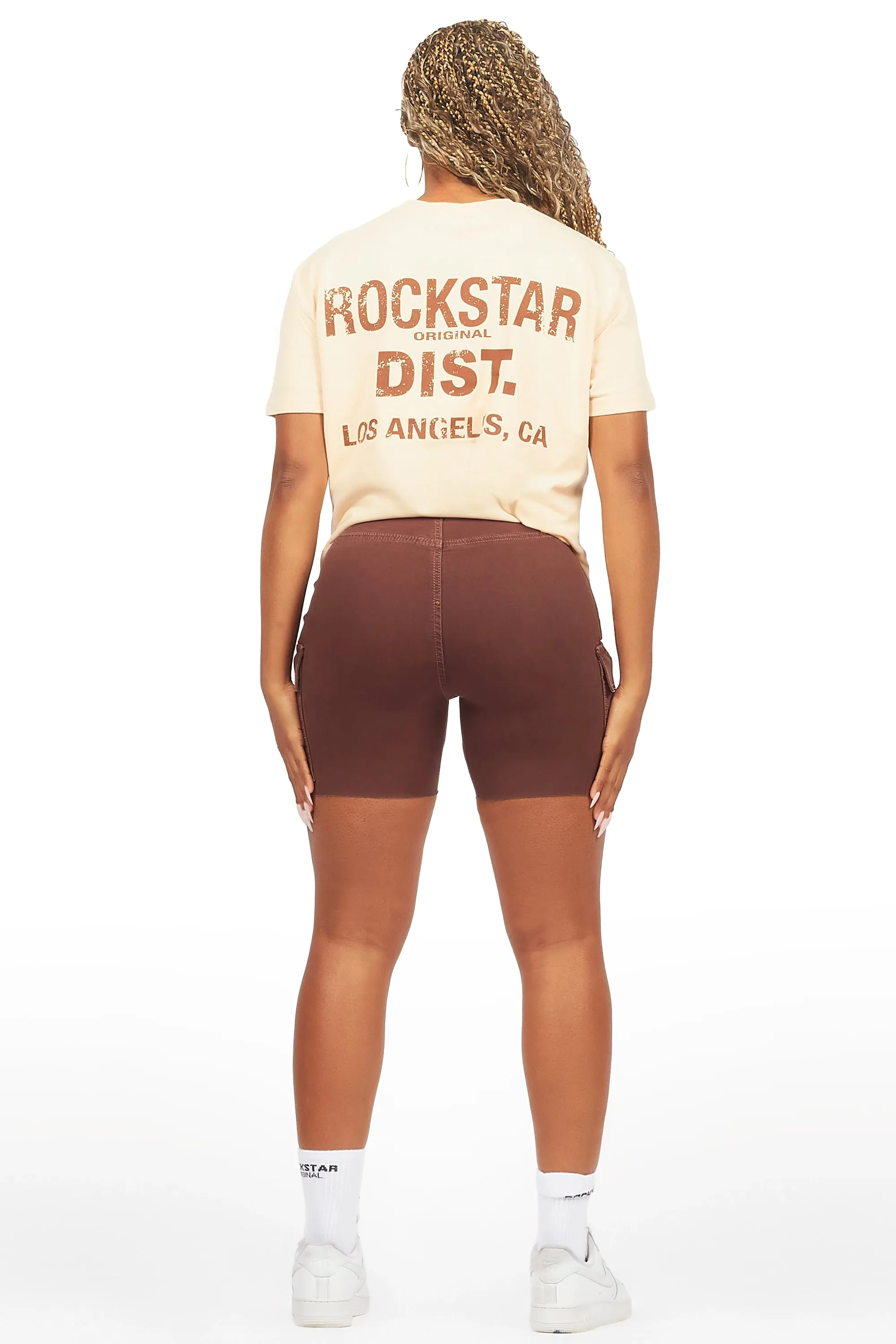Jakeyia Beige/Brown Denim Short Set sold by Rockstar Original product image thumbnail 5