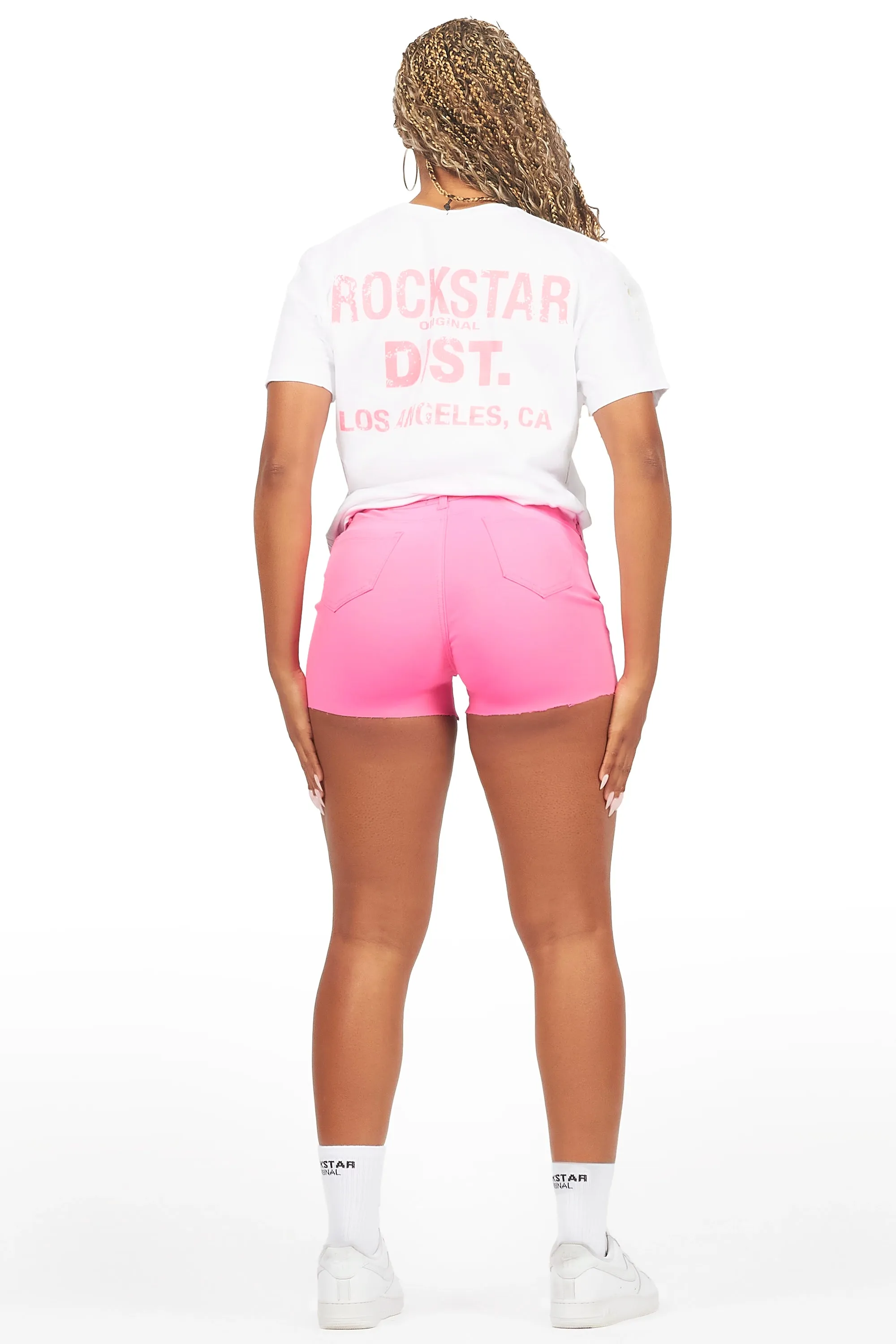 Jakeria White/Pink Denim Short Set sold by Rockstar Original product image thumbnail 5