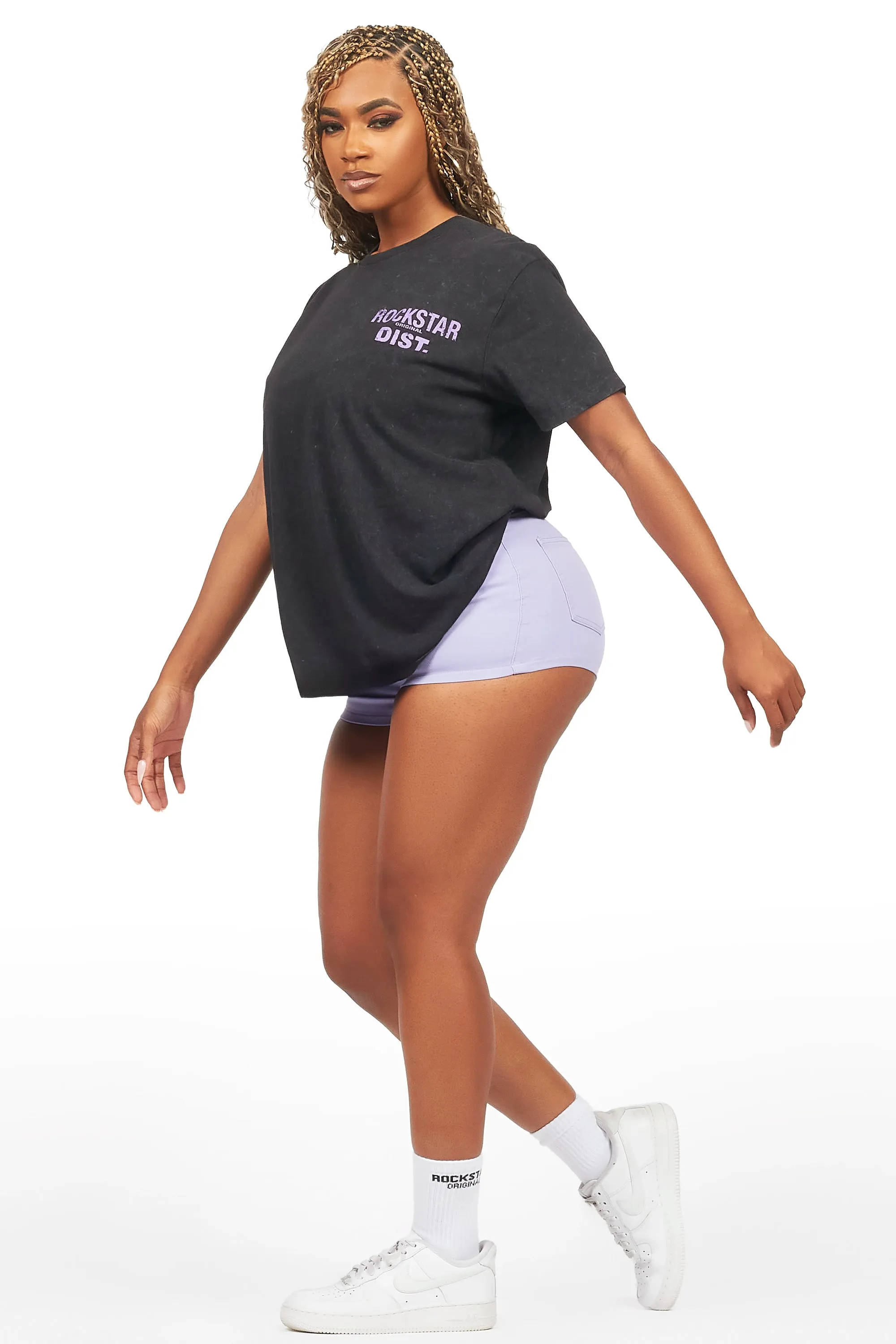 Denae Black/Purple Denim Short Set sold by Rockstar Original product image thumbnail 4