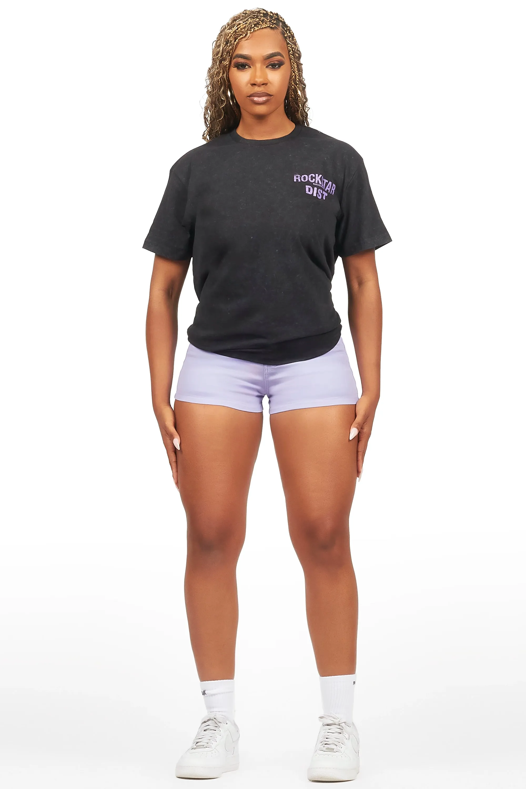 Denae Black/Purple Denim Short Set sold by Rockstar Original product image thumbnail 2