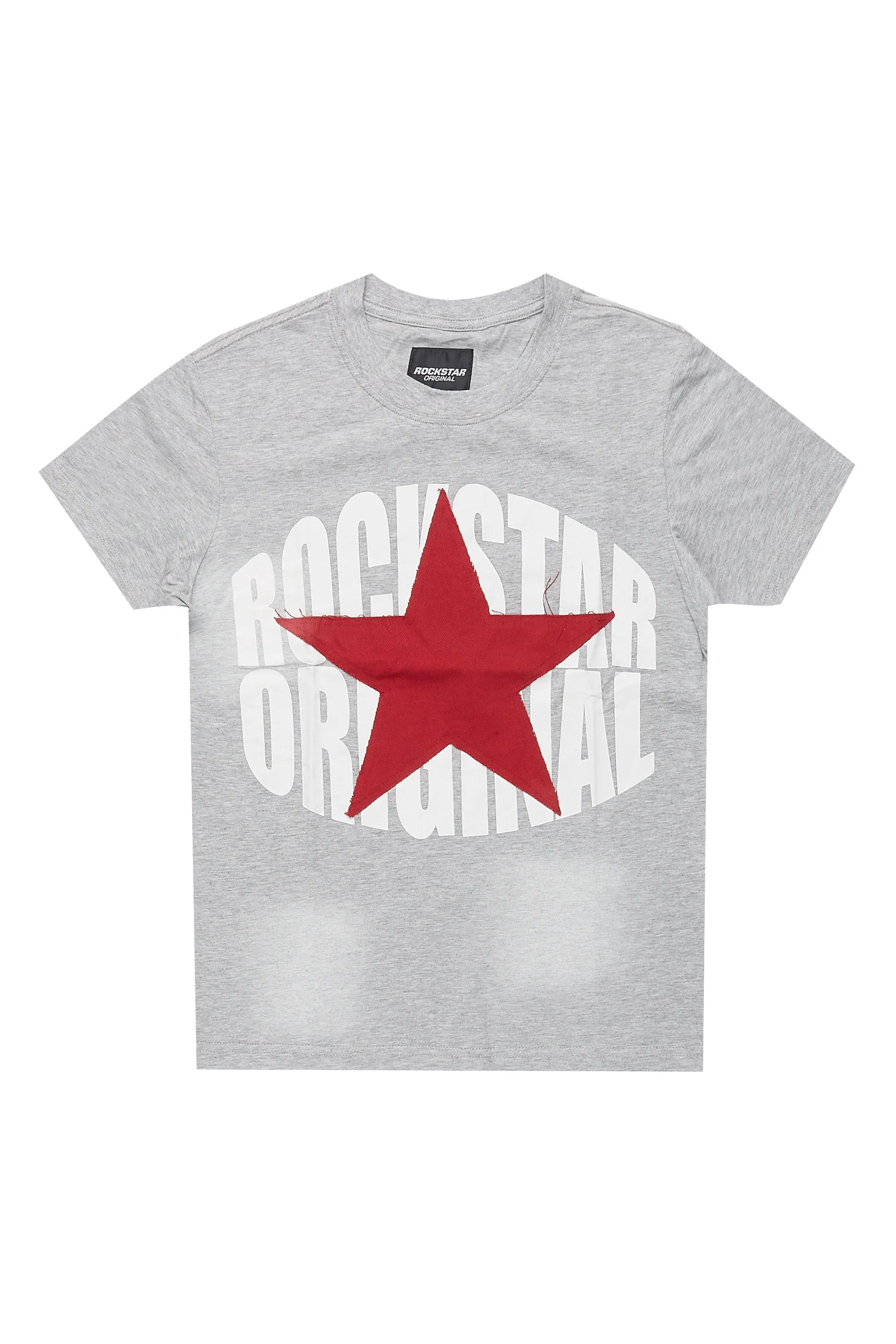 Boys State Heather Grey Graphic T-Shirt with Patch sold by Rockstar Original