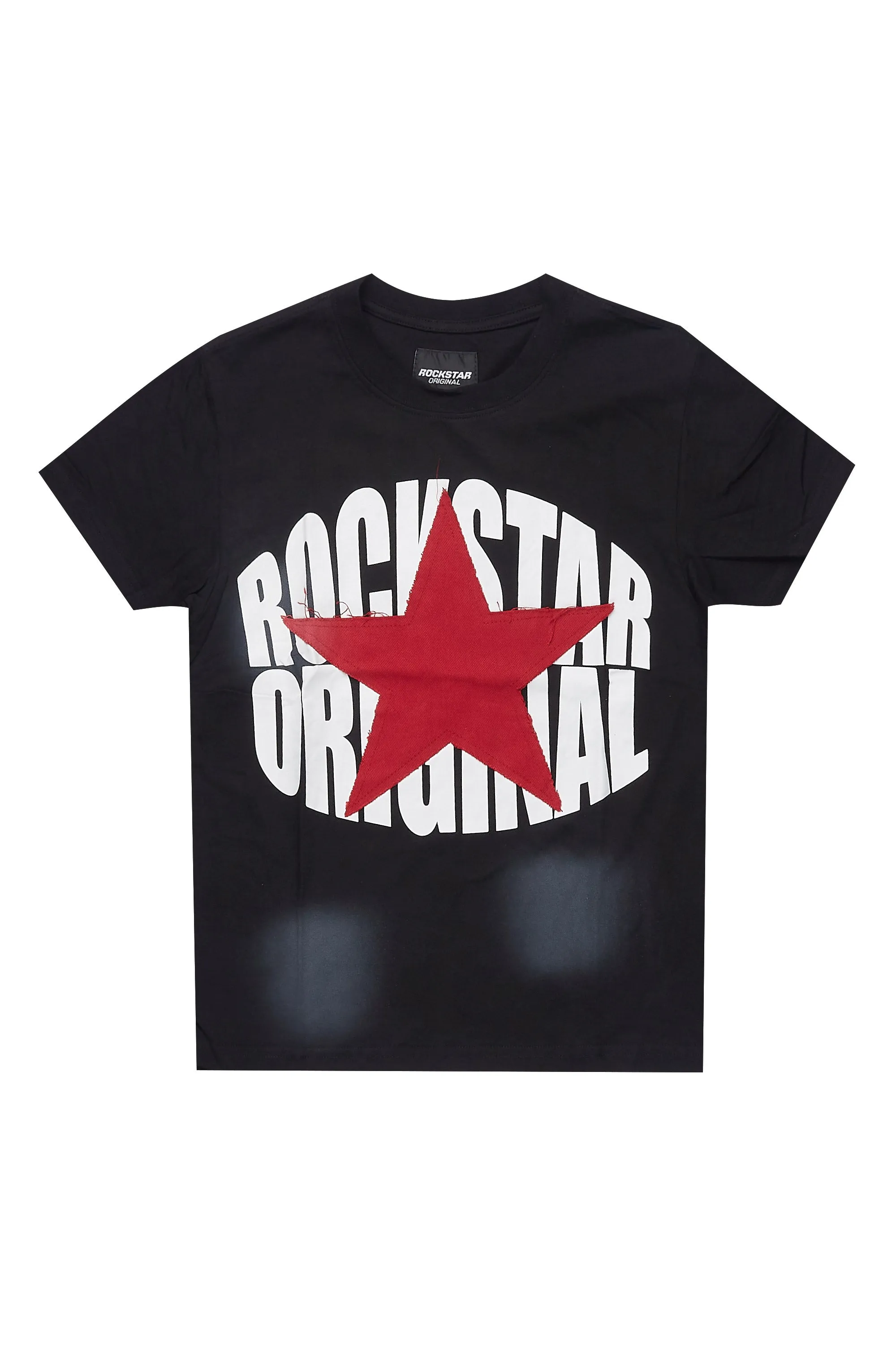 Boys State Black/Red Graphic T-Shirt with Patch sold by Rockstar Original