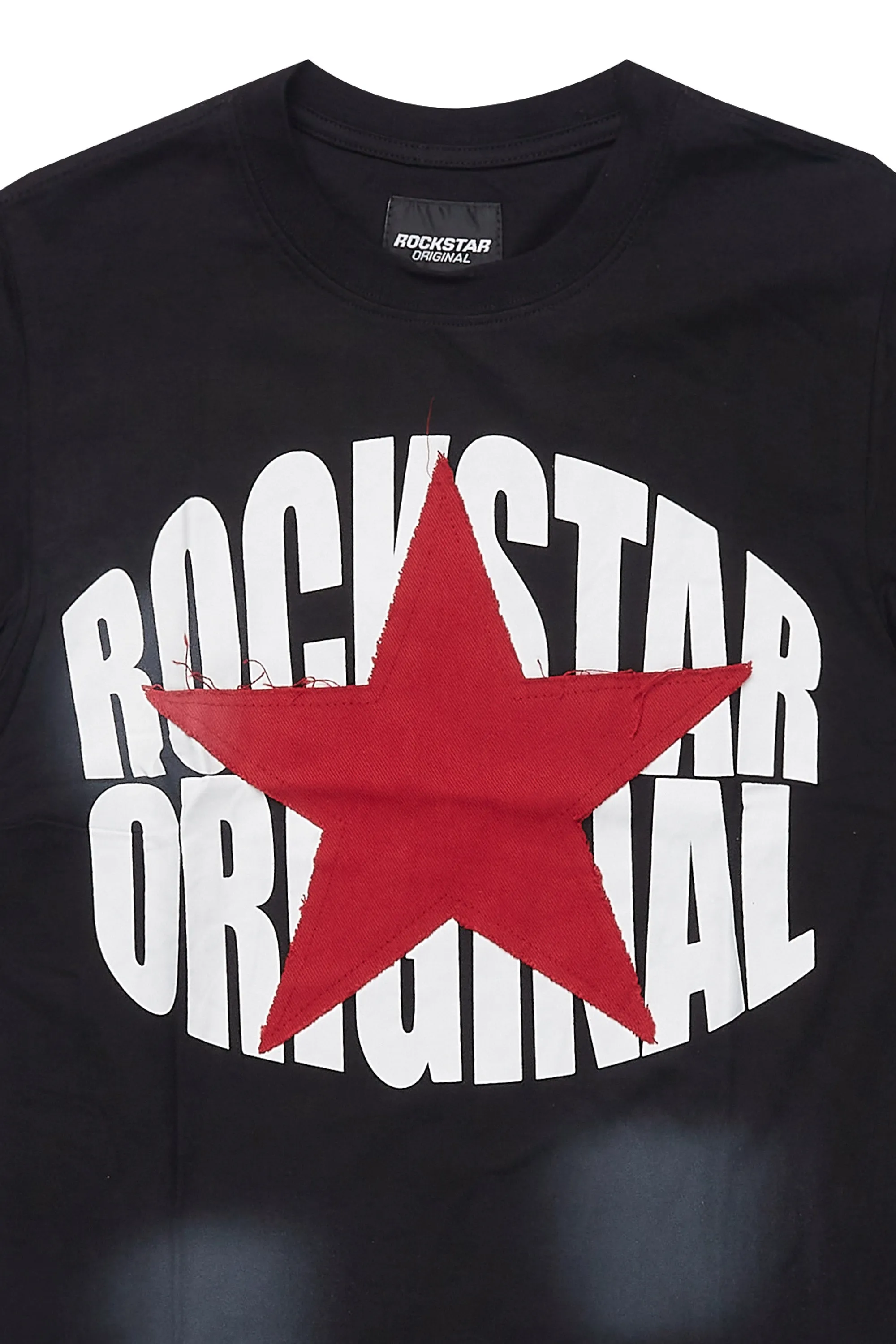 Boys State Black/Red Graphic T-Shirt with Patch sold by Rockstar Original product image thumbnail 2